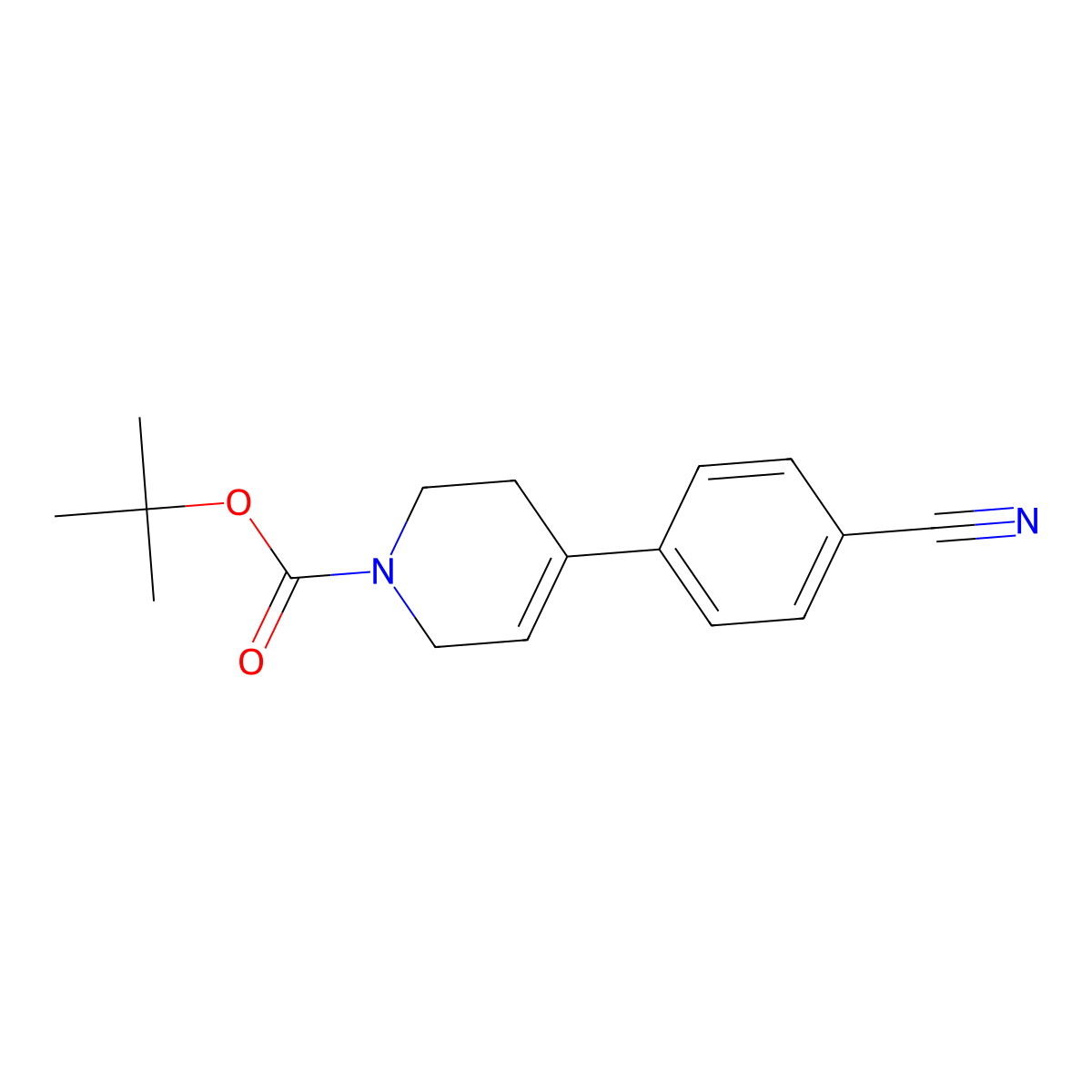 Tert-butyl 4-(4-cyanophenyl)-3,6-dihydropyridine-1(2h)-carboxylate molecular structure, CAS 460365-08-6
