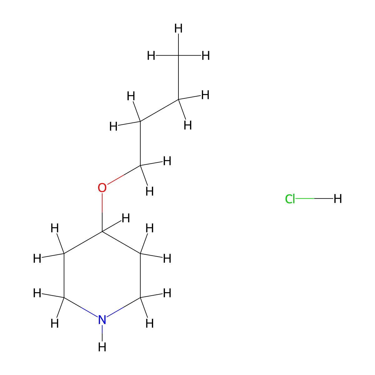 4-Butoxypiperidine hydrochloride molecular structure, CAS 460365-20-2