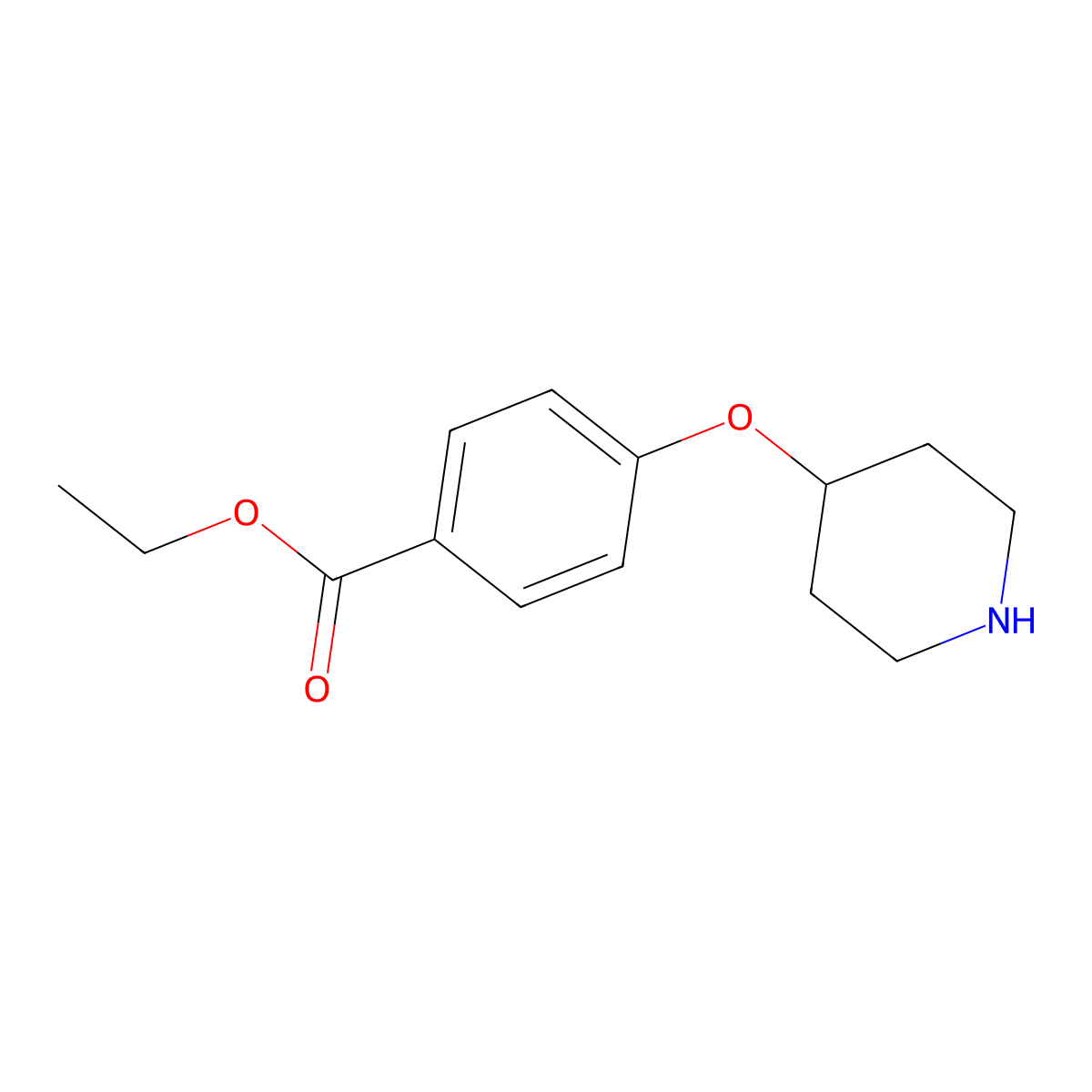 Ethyl 4-(piperidin-4-yloxy)benzoate molecular structure, CAS 460365-21-3