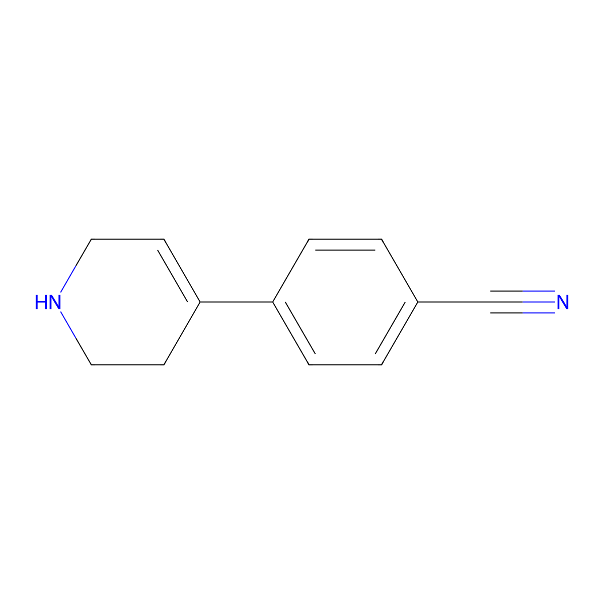 4-(1,2,3,6-Tetrahydropyridin-4-yl)benzonitrile molecular structure, CAS 460365-22-4