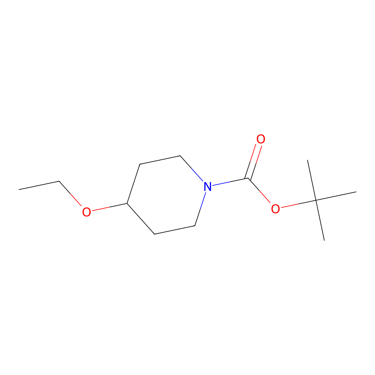 tert-Butyl 4-ethoxypiperidine-1-carboxylate molecular structure, CAS 460367-82-2