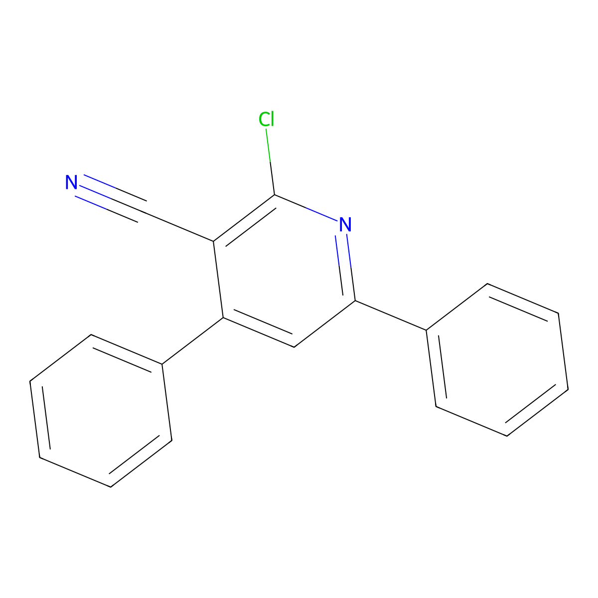 2-Chloro-4,6-diphenylnicotinonitrile molecular structure, CAS 4604-05-1