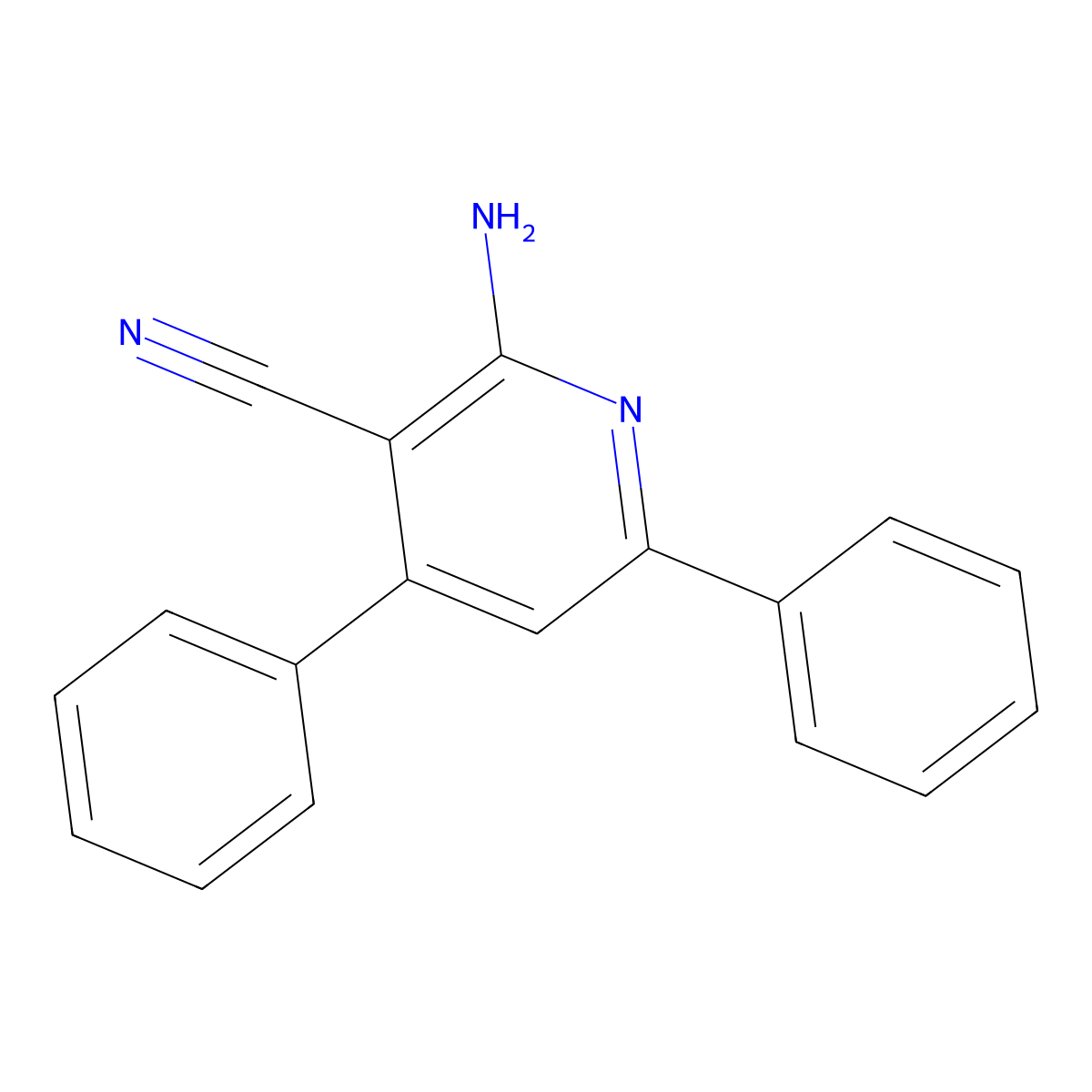 2-Amino-4,6-diphenylpyridine-3-carbonitrile molecular structure, CAS 4604-06-2