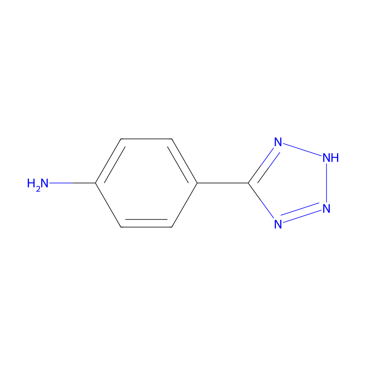 4-(1H-1,2,3,4-tetrazol-5-yl)aniline molecular structure, CAS 46047-18-1