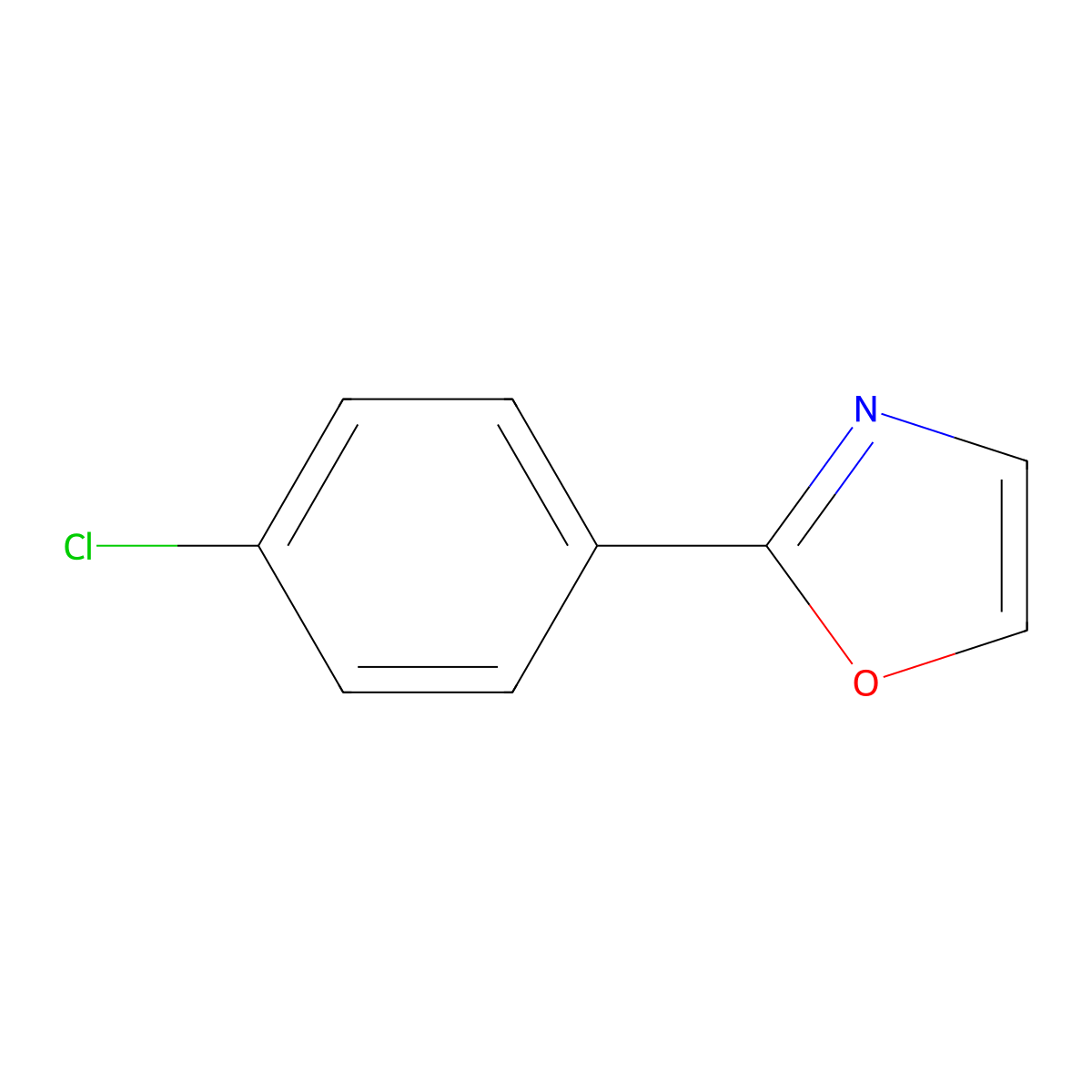 2-(4-Chlorophenyl)oxazole molecular structure, CAS 46047-24-9