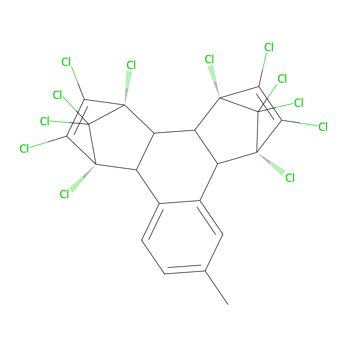 (1S,4R,7S,16R)-1,4,5,6,7,16,17,18,19,19,20,20-dodecachloro-11-methylhexacyclo[14.2.1.14,7.02,15.03,8.09,14]icosa-5,9(14),10,12,17-pentaene molecular structure, CAS 4605-91-8