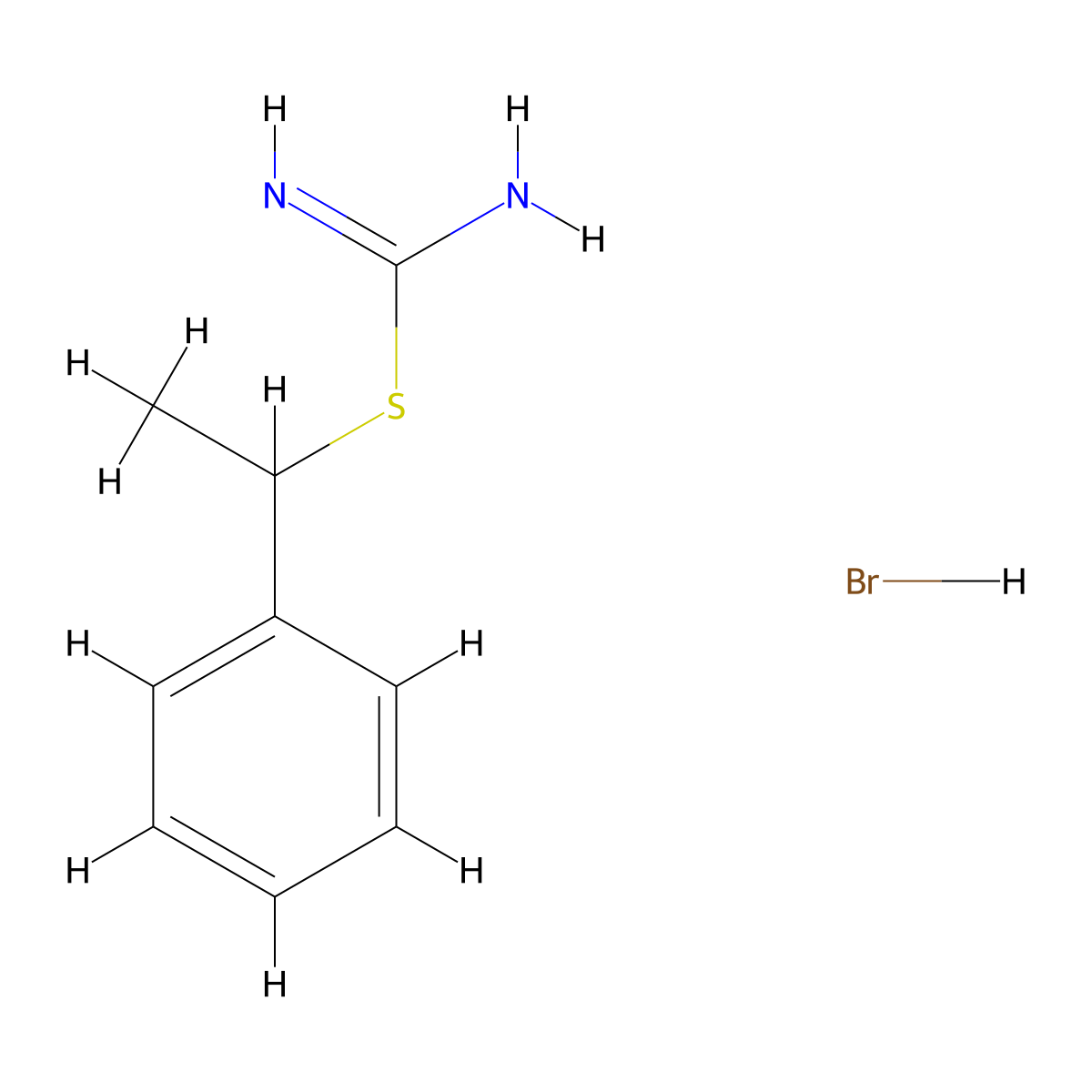 1-Phenylethyl carbamimidothioate hydrobromide molecular structure, CAS 46051-05-2