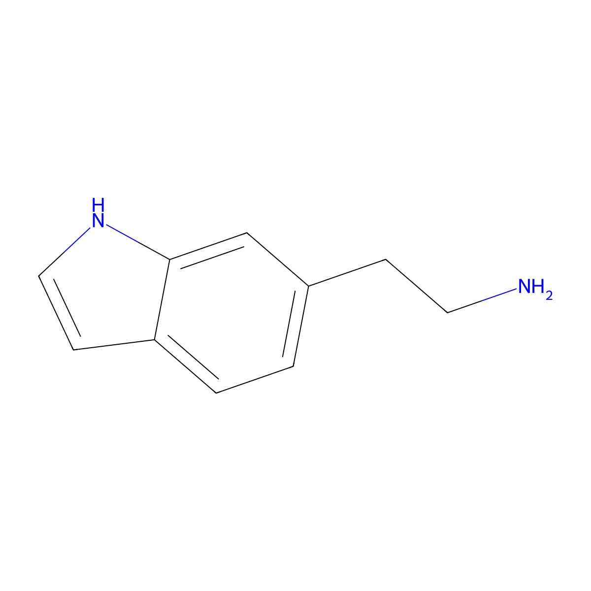 2-(1H-indol-6-yl)ethan-1-amine molecular structure, CAS 46054-15-3