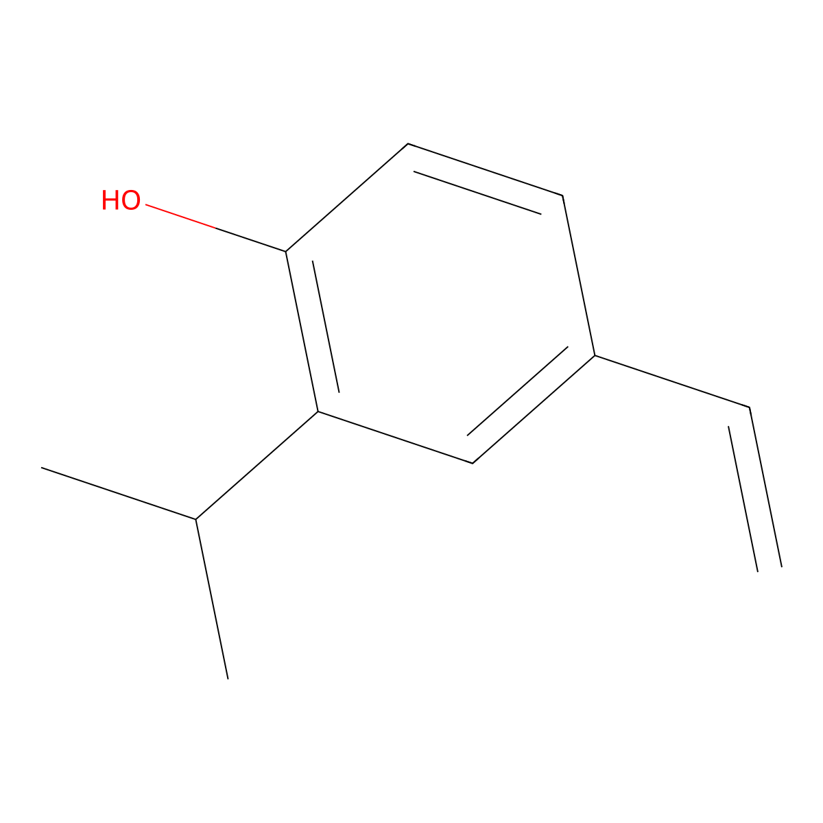 Phenol, 4-ethenyl-2-(1-methylethyl)- molecular structure, CAS 46057-53-8