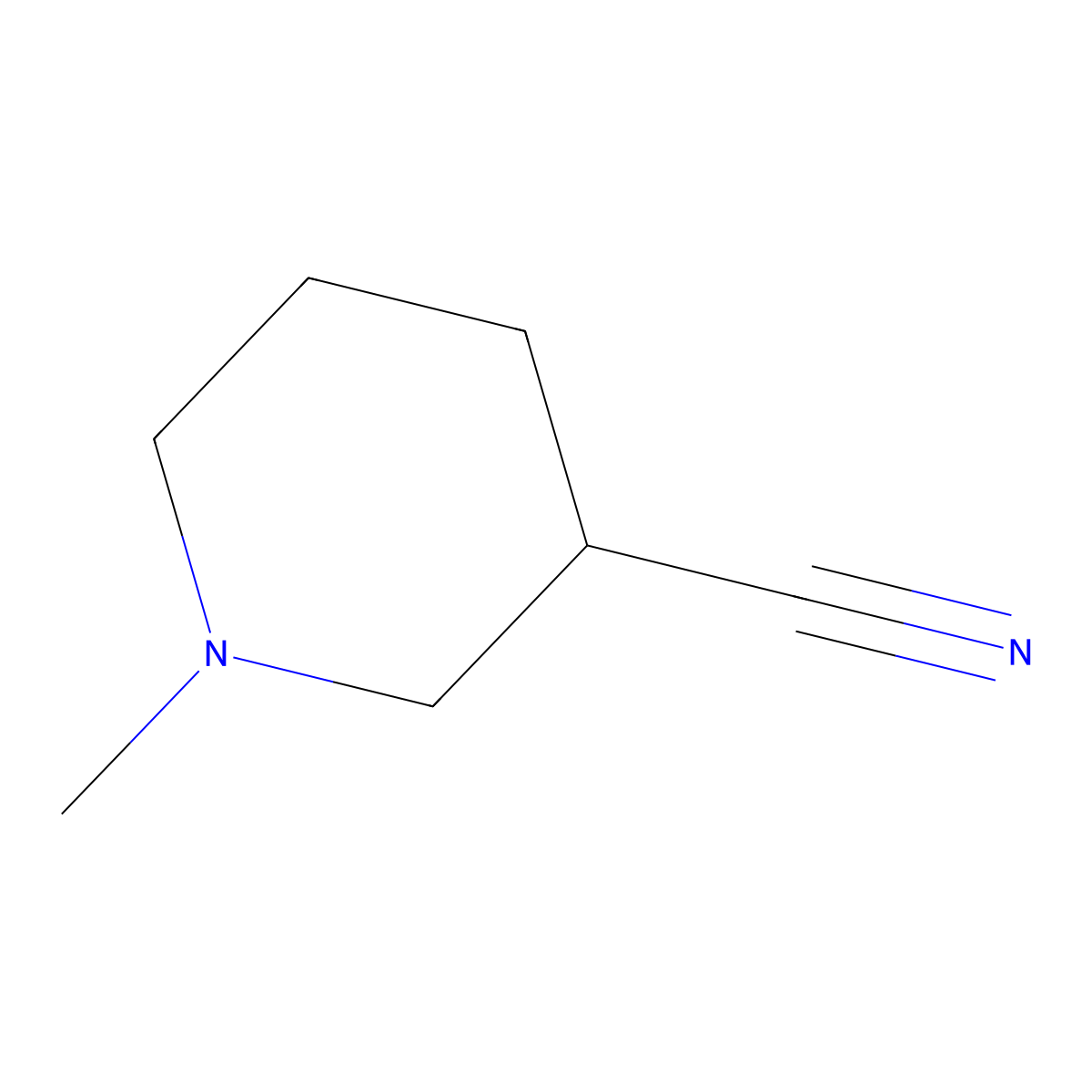 1-Methylpiperidine-3-carbonitrile molecular structure, CAS 4606-63-7