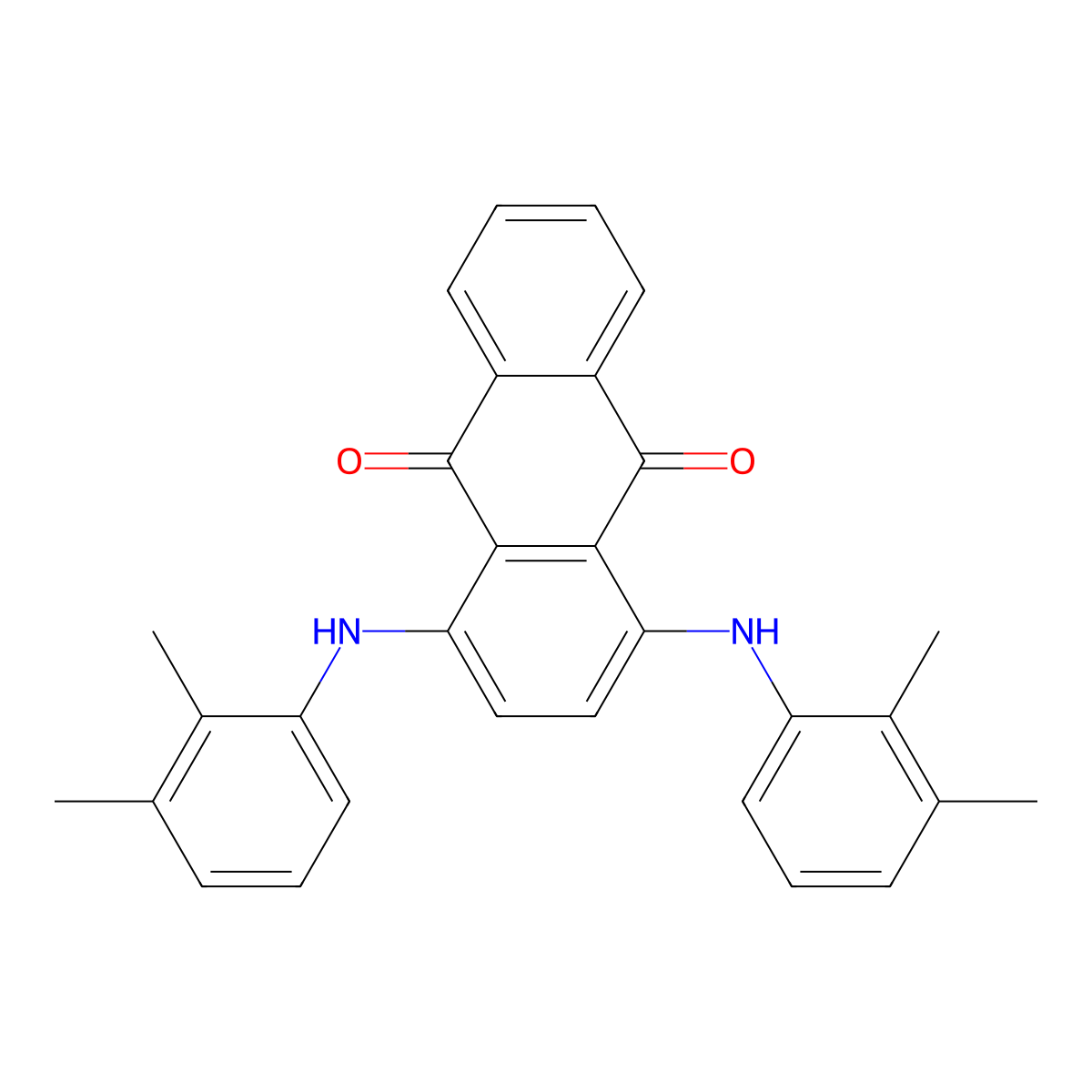 1,4-Bis[(2,3-dimethylphenyl)amino]anthracene-9,10-dione molecular structure, CAS 4606-77-3