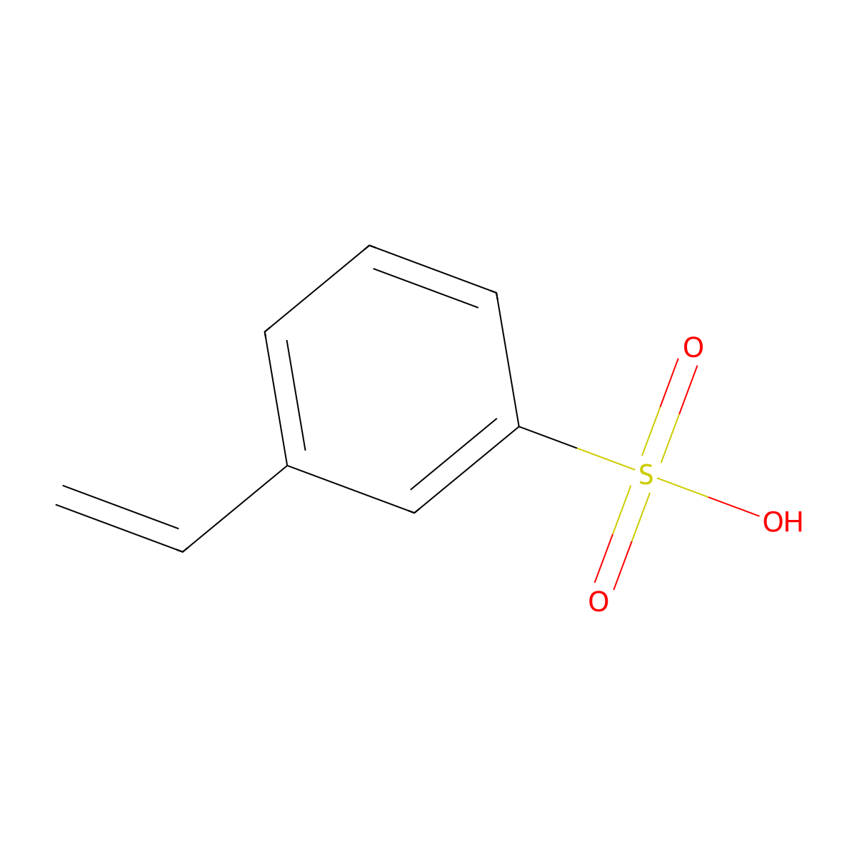 3-Styrenesulfonic acid molecular structure, CAS 46060-58-6