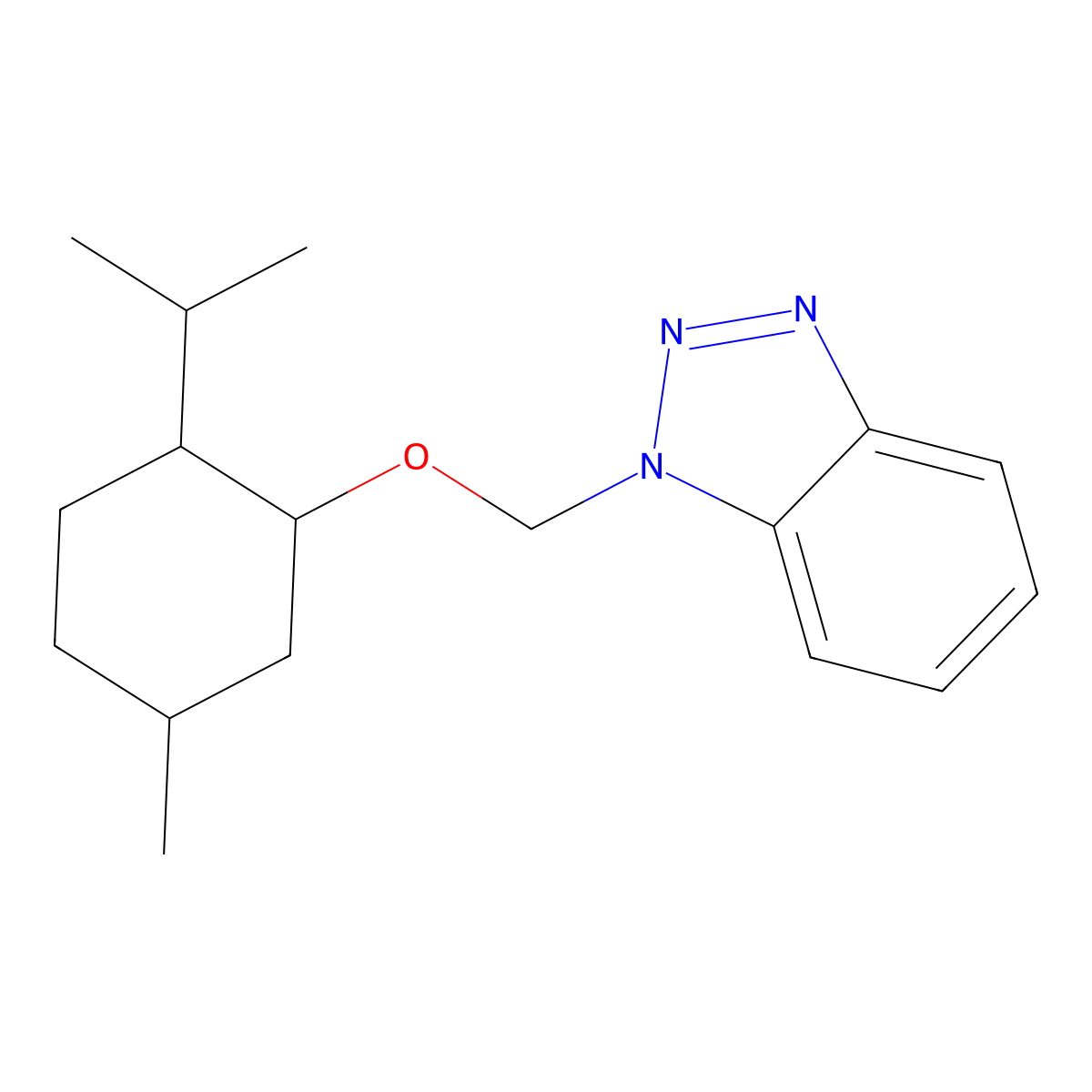 1-({[(2R,5S)-2-Isopropyl-5-methylcyclohexyl]oxy}-methyl)-1H-benzotriazole molecular structure, CAS 460707-51-1