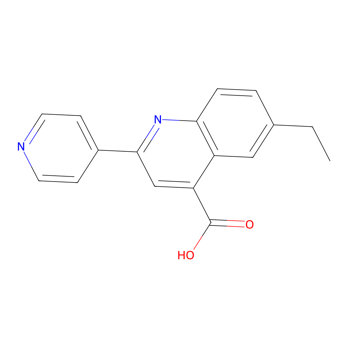 6-Ethyl-2-pyridin-4-ylquinoline-4-carboxylic acid molecular structure, CAS 460715-27-9