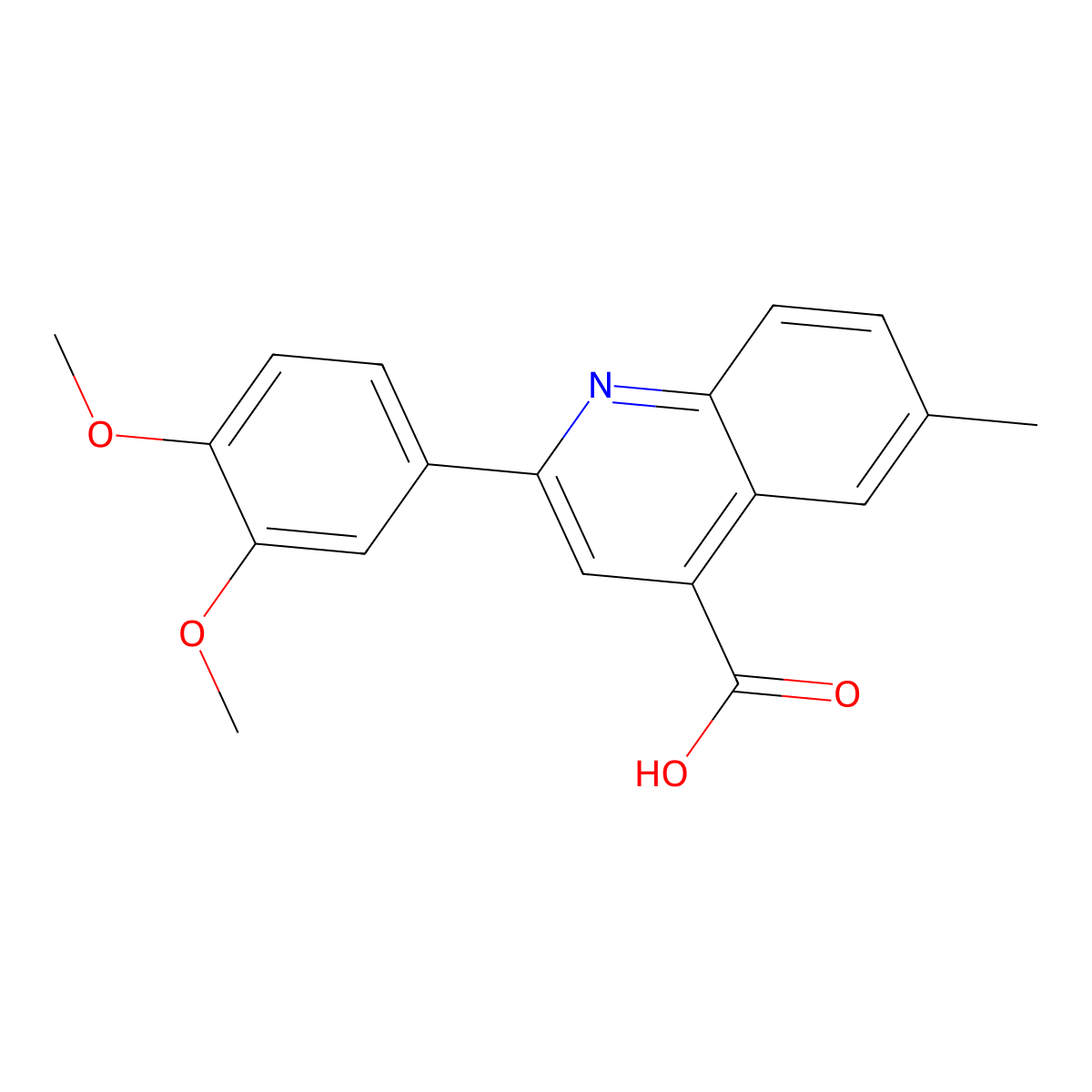 2-(3,4-Dimethoxyphenyl)-6-methylquinoline-4-carboxylic acid molecular structure, CAS 460715-30-4