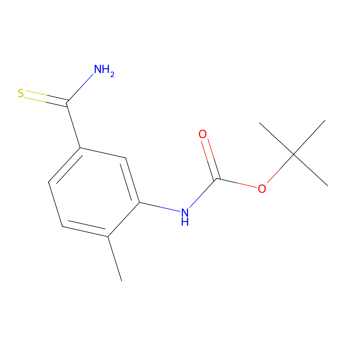 Tert-butyl (5-carbamothioyl-2-methylphenyl)carbamate molecular structure, CAS 460722-62-7