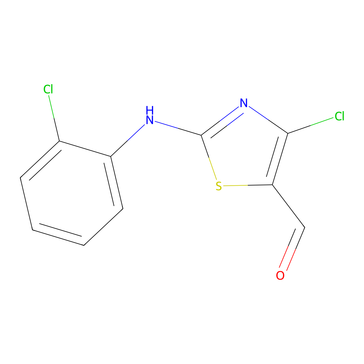 4-Chloro-2-[(2-chlorophenyl)amino]-1,3-thiazole-5-carbaldehyde molecular structure, CAS 460730-09-0