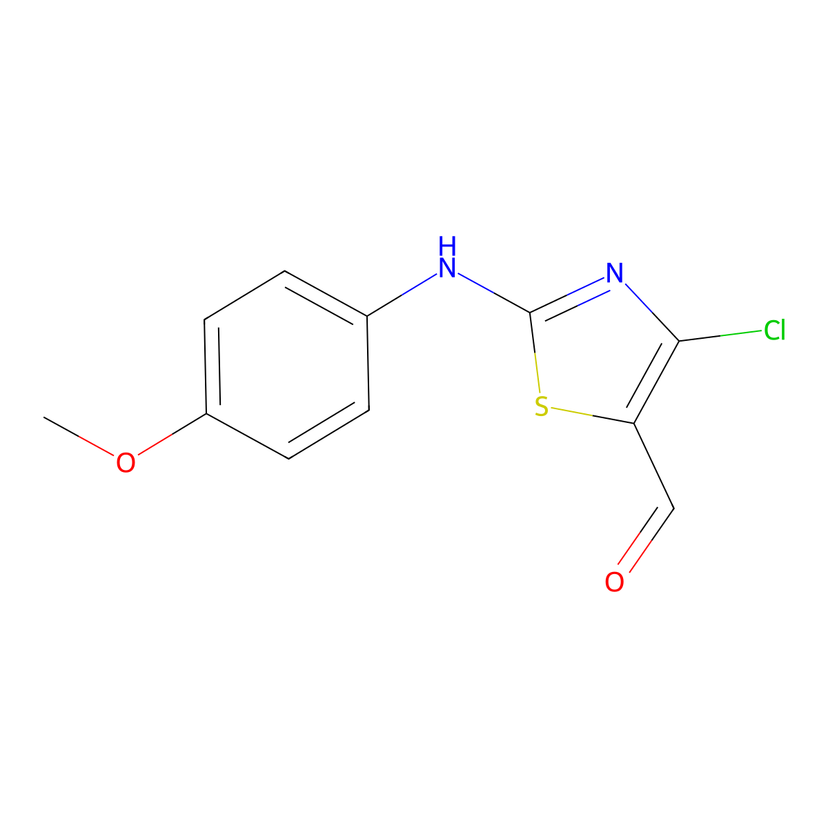 4-Chloro-2-((4-methoxyphenyl)amino)-1,3-thiazole-5-carbaldehyde molecular structure, CAS 460730-11-4