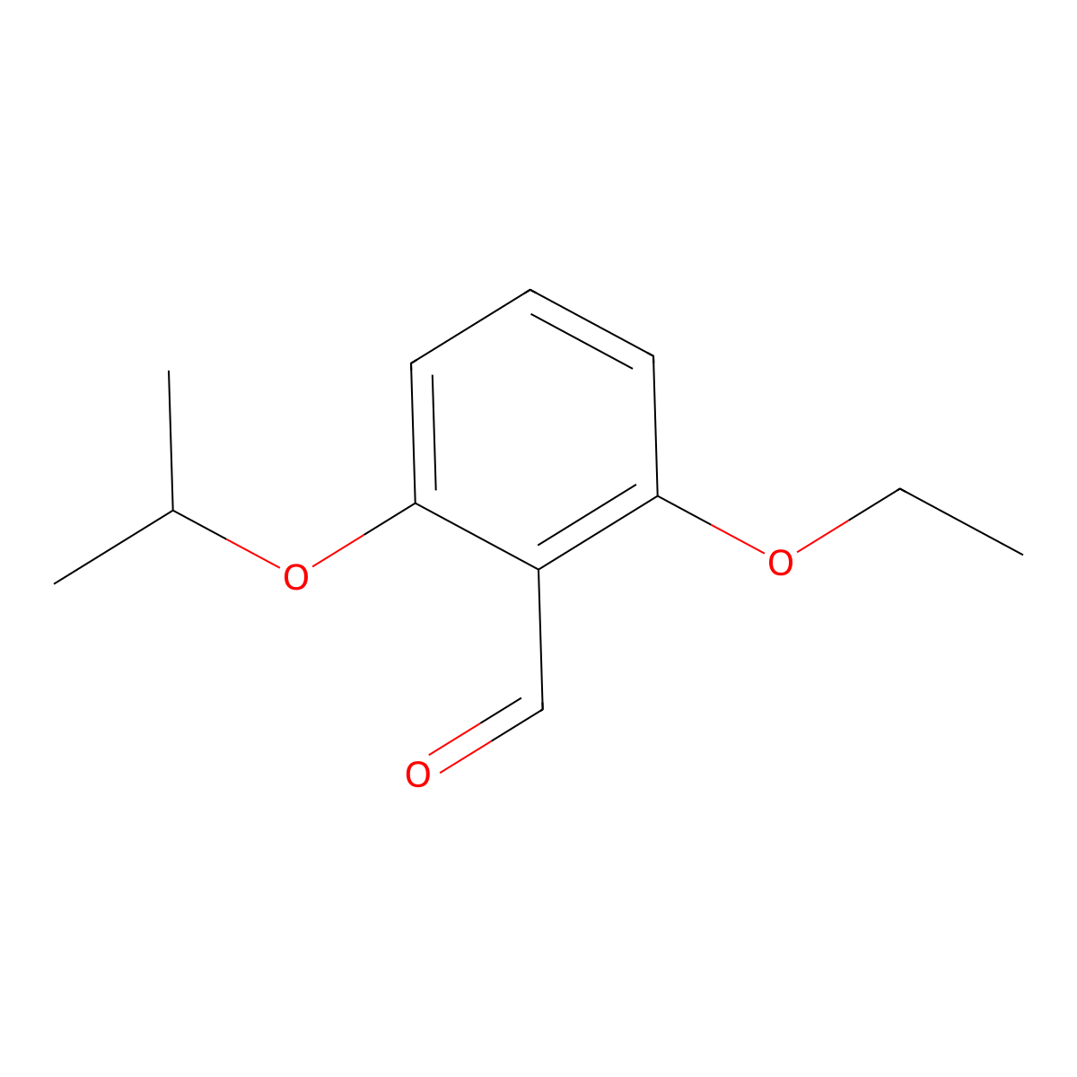 Benzaldehyde, 2-ethoxy-6-(1-methylethoxy)- molecular structure, CAS 460730-73-8