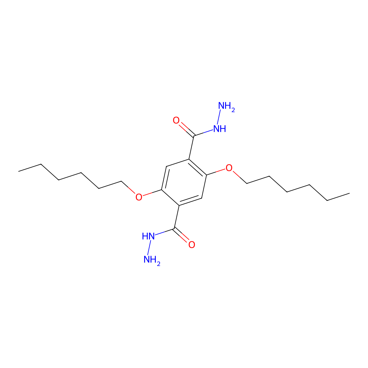 2,5-Bis(hexyloxy)terephthalohydrazide molecular structure, CAS 460732-38-1