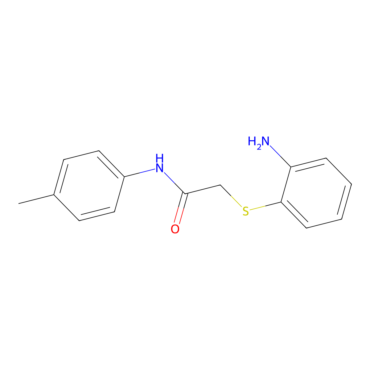 2-((2-Aminophenyl)thio)-N-(4-methylphenyl)acetamide molecular structure, CAS 460734-21-8