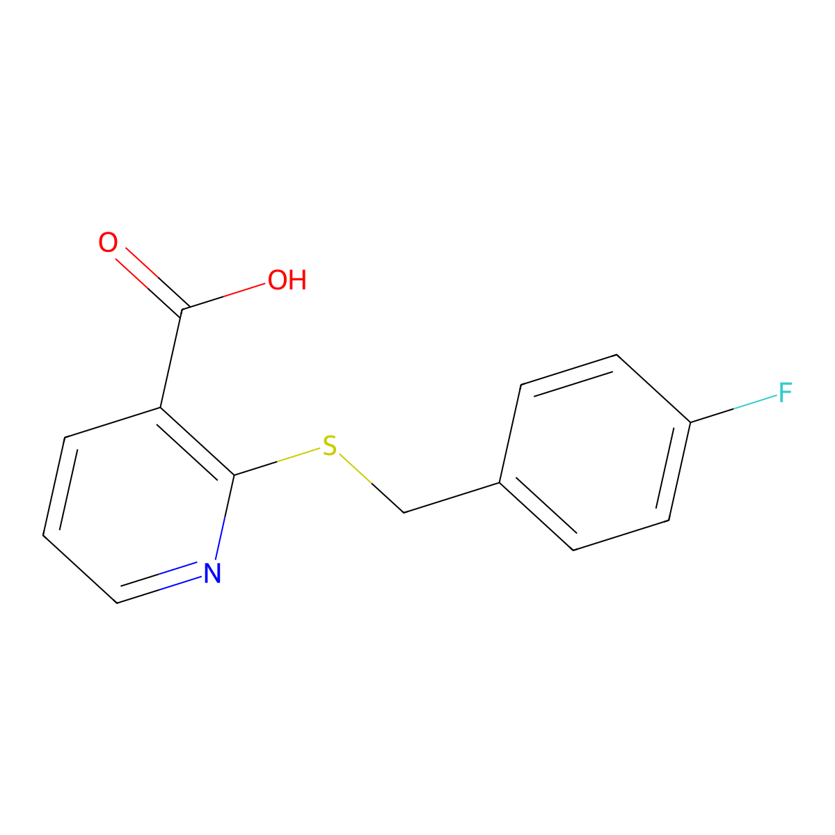 2-[(4-Fluorobenzyl)thio]nicotinic acid molecular structure, CAS 460736-49-6