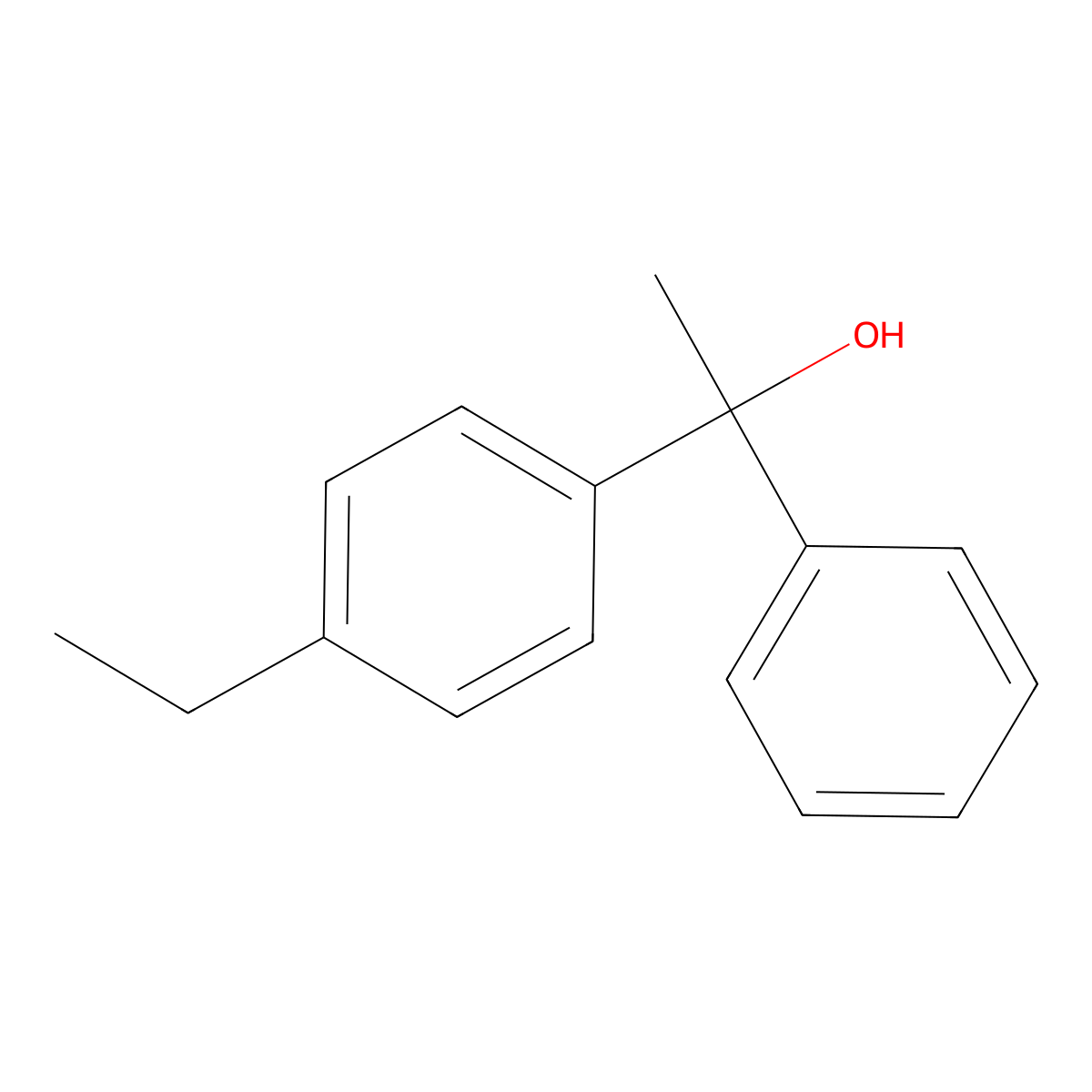 Benzenemethanol, 4-ethyl-alpha-methyl-alpha-phenyl- molecular structure, CAS 460742-47-6