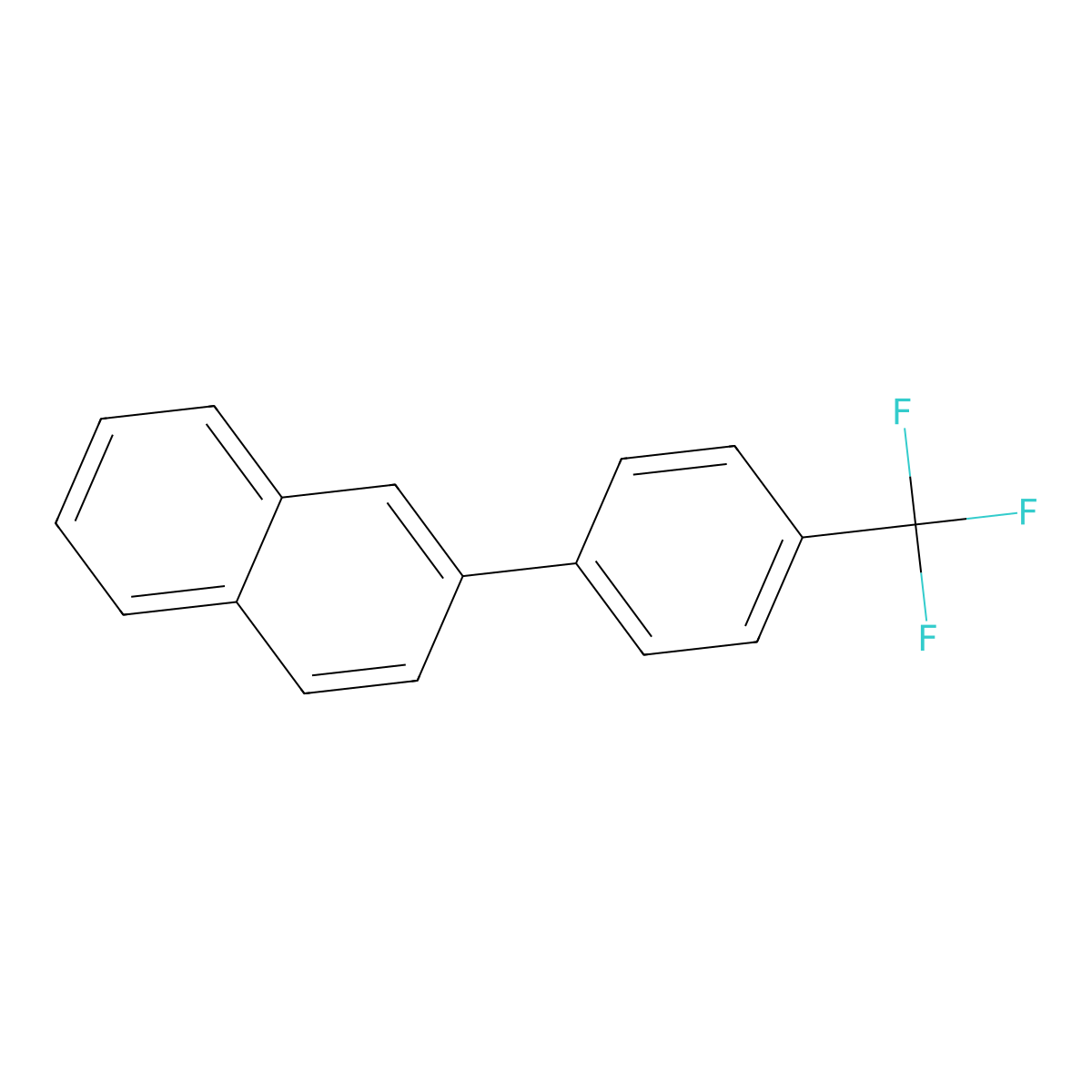 Naphthalene, 2-[4-(trifluoromethyl)phenyl]- molecular structure, CAS 460743-71-9
