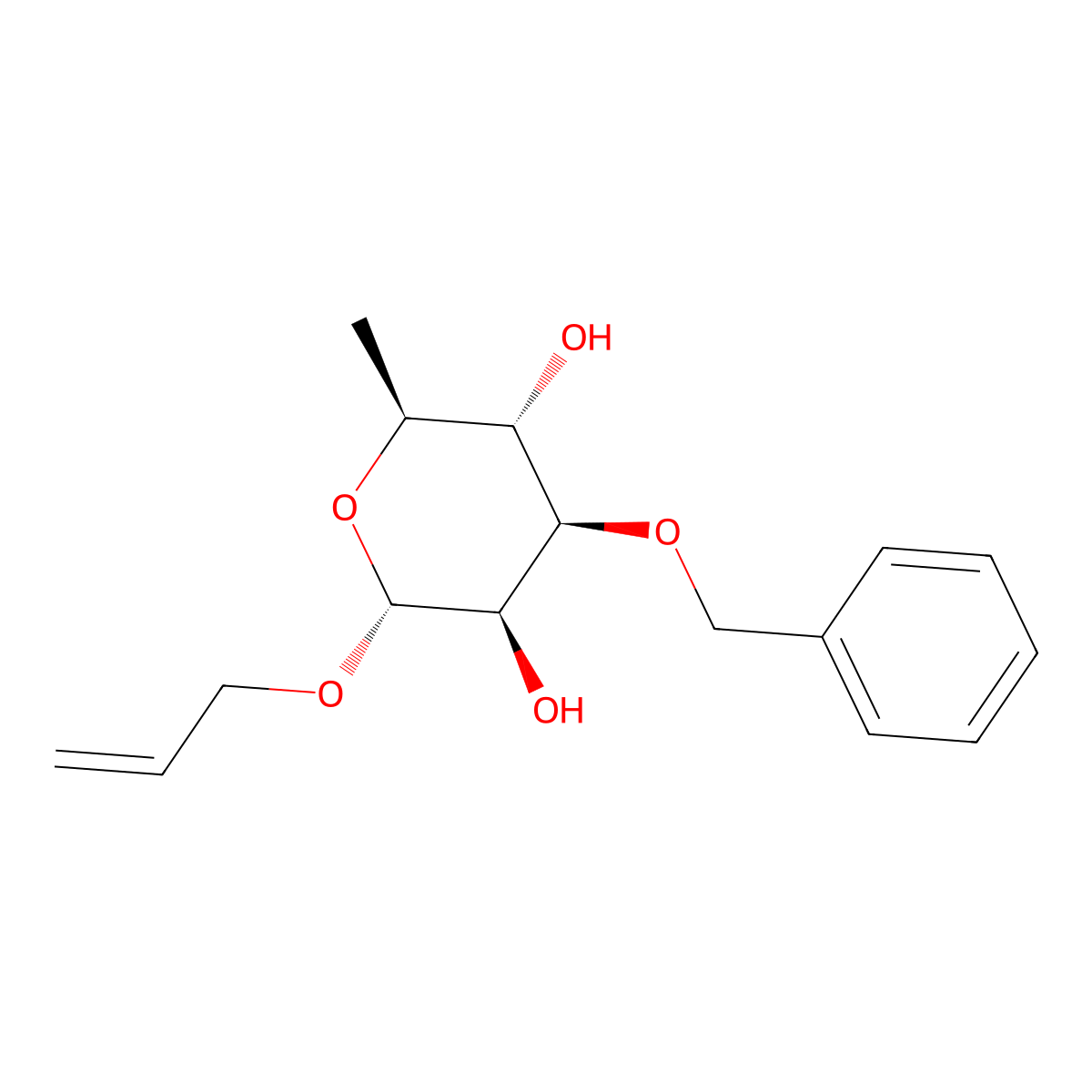 Allyl 3-O-benzyl-a-L-rhamnopyranoside molecular structure, CAS 460745-20-4