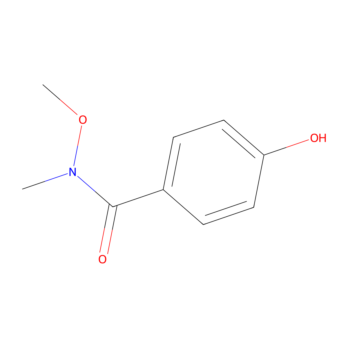 4-Hydroxy-N-methoxy-N-methylbenzamide molecular structure, CAS 460747-44-8