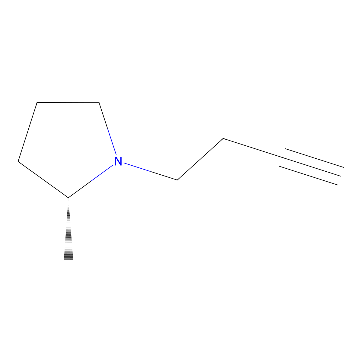 (R)-1-(But-3-yn-1-yl)-2-methylpyrrolidine molecular structure, CAS 460747-73-3
