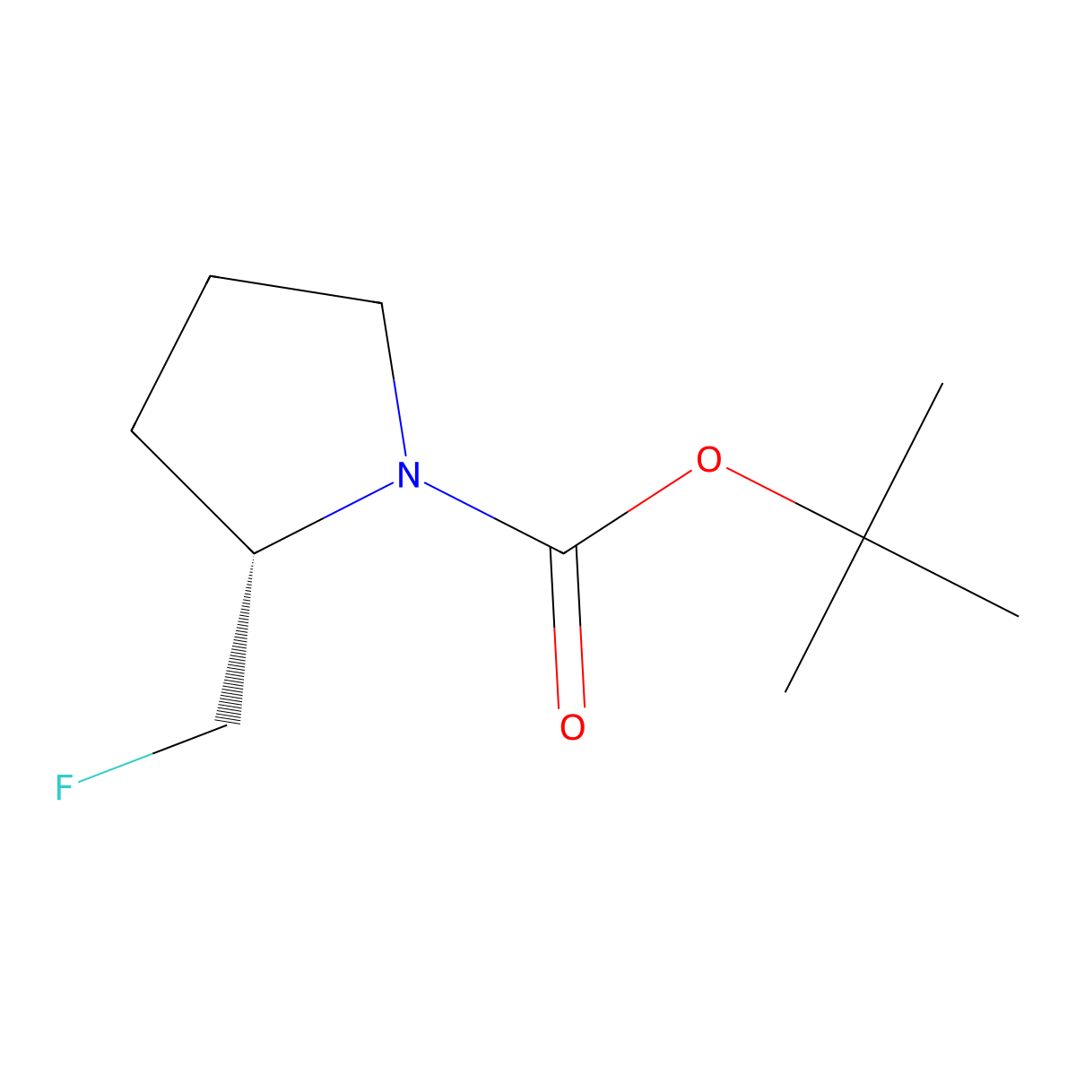 (S)-tert-Butyl 2-(fluoromethyl)pyrrolidine-1-carboxylate molecular structure, CAS 460748-84-9