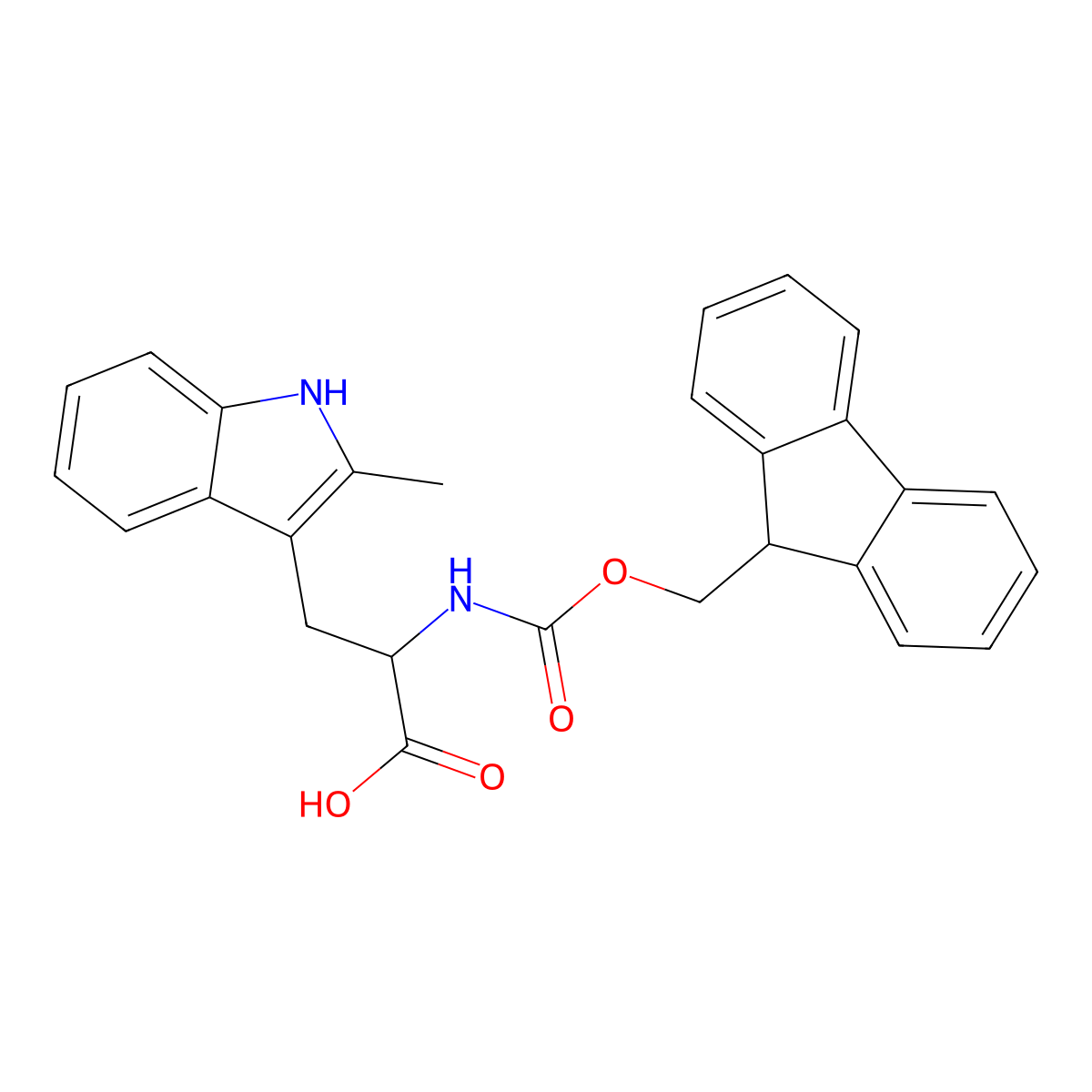 N-((9H-Fluoren-9-ylmethoxy)carbonyl)-2-methyl-L-tryptophan molecular structure, CAS 460751-70-6