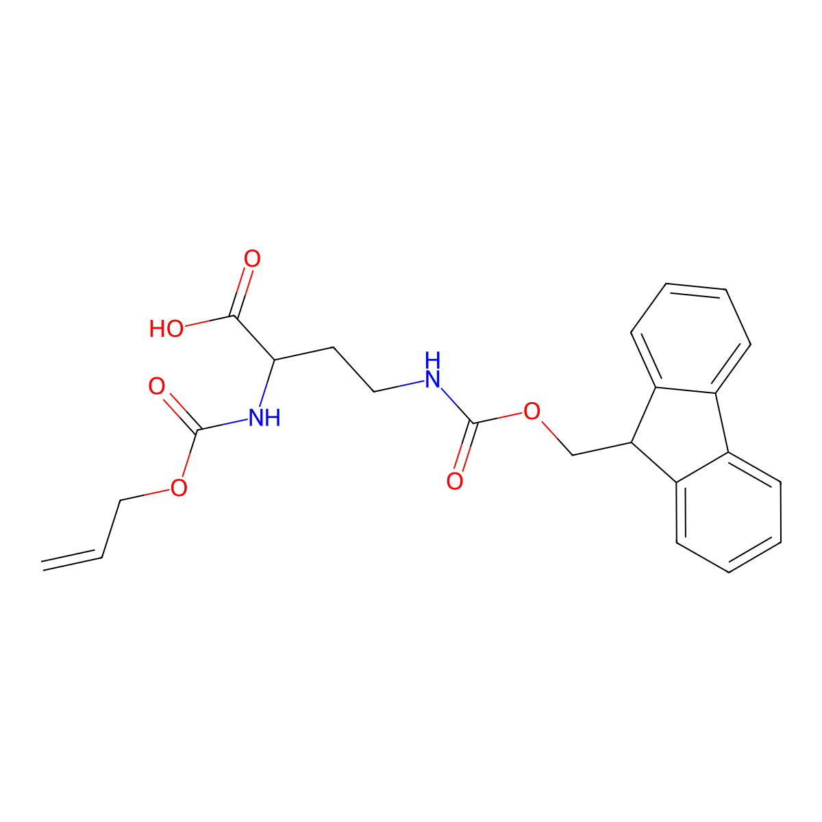 Aloc-L-Dab(Fmoc)-OH molecular structure, CAS 460751-78-4
