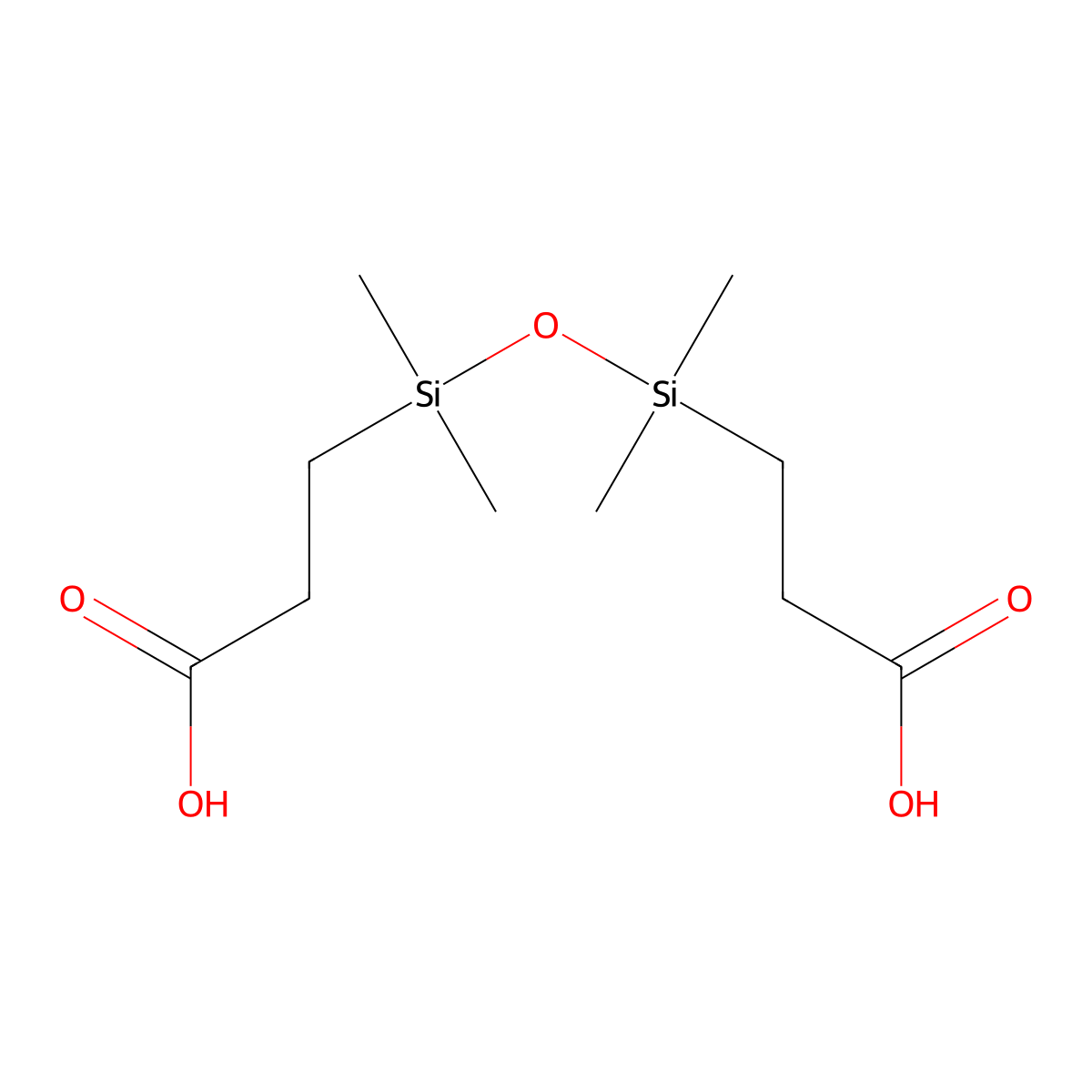 Propanoic acid, 3,3'-(1,1,3,3-tetramethyl-1,3-disiloxanediyl)bis- molecular structure, CAS 4608-02-0