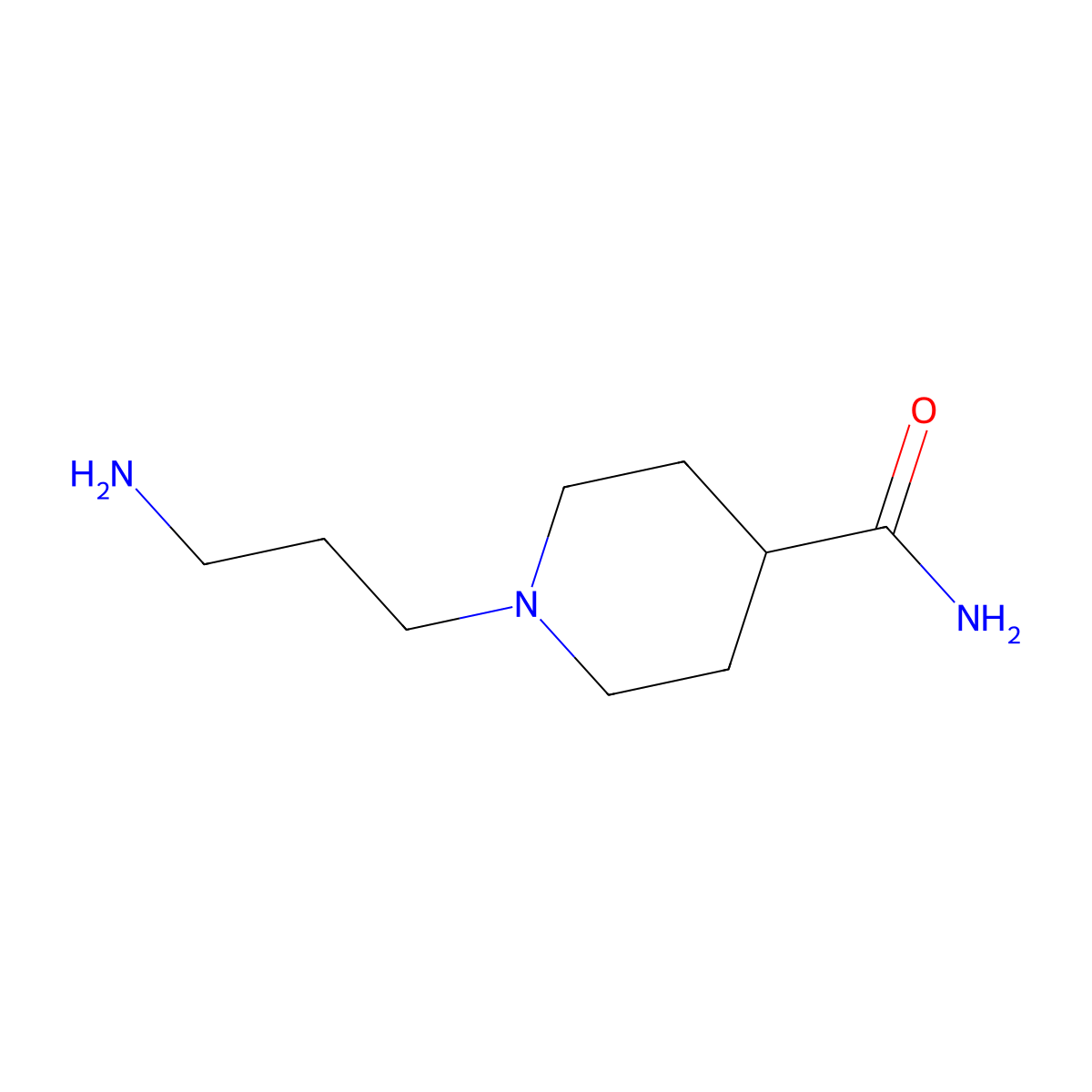 1-(3-Aminopropyl)piperidine-4-carboxamide molecular structure, CAS 4608-79-1