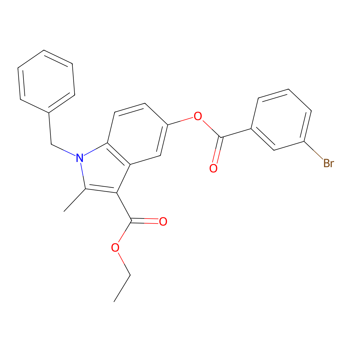 ethyl 1-benzyl-5-[(3-bromobenzoyl)oxy]-2-methyl-1H-indole-3-carboxylate molecular structure, CAS 4608-97-3