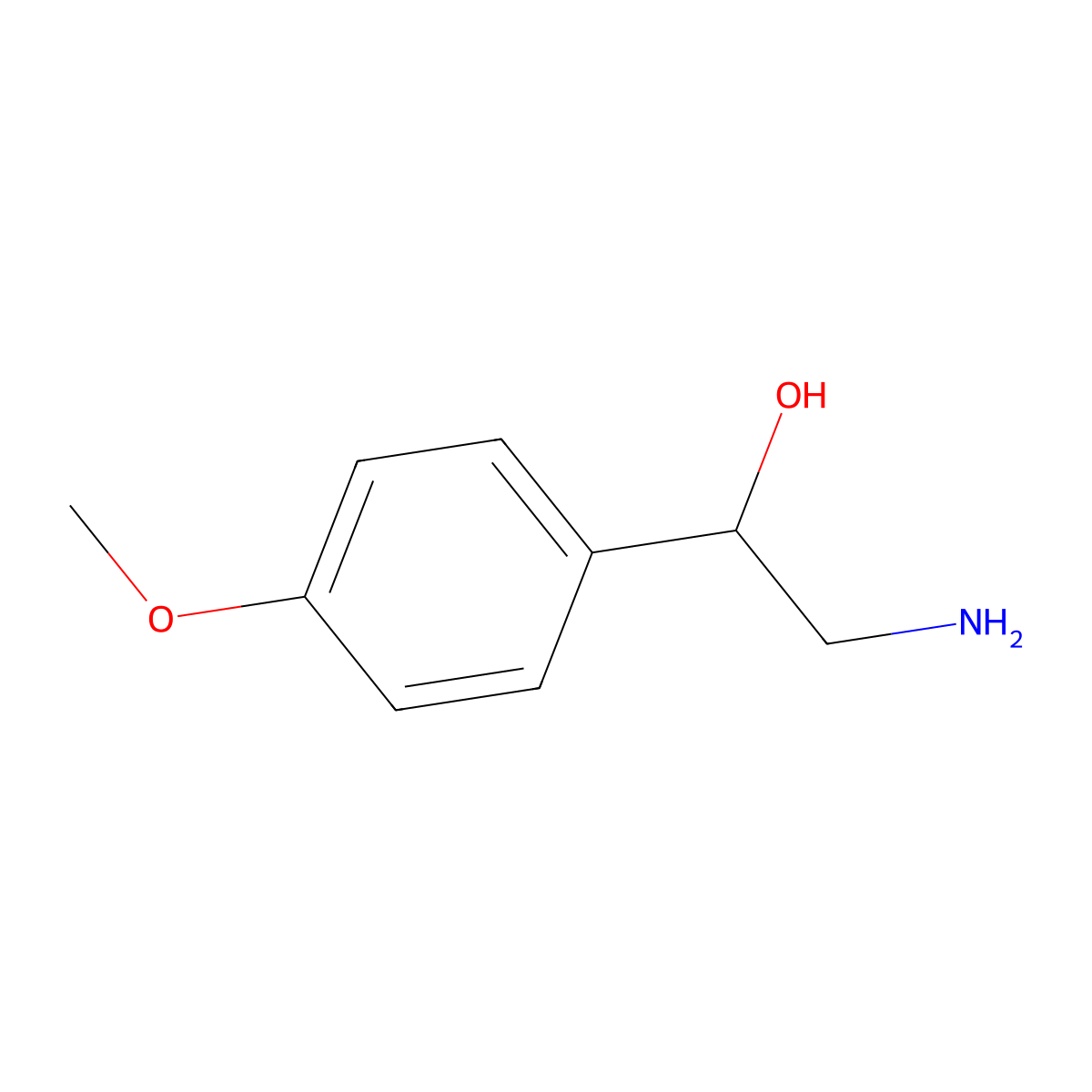 (S)-2-amino-1-(4-methoxyphenyl)ethanol molecular structure, CAS 46084-19-9