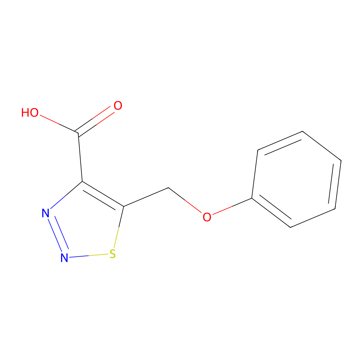 5-(Phenoxymethyl)thiadiazole-4-carboxylic acid molecular structure, CAS 4609-51-2