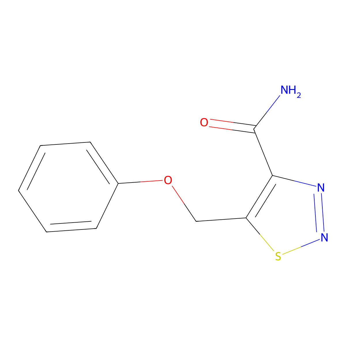 5-(Phenoxymethyl)-1,2,3-thiadiazole-4-carboxamide molecular structure, CAS 4609-52-3