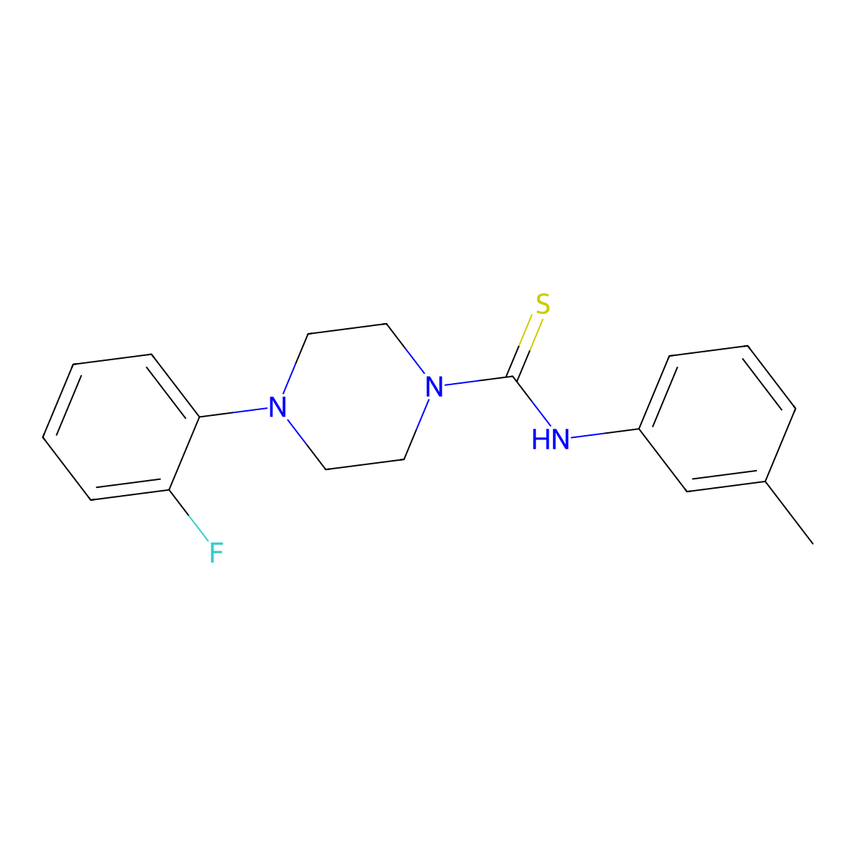 4-(2-fluorophenyl)-N-(3-methylphenyl)piperazine-1-carbothioamide molecular structure, CAS 460993-15-1