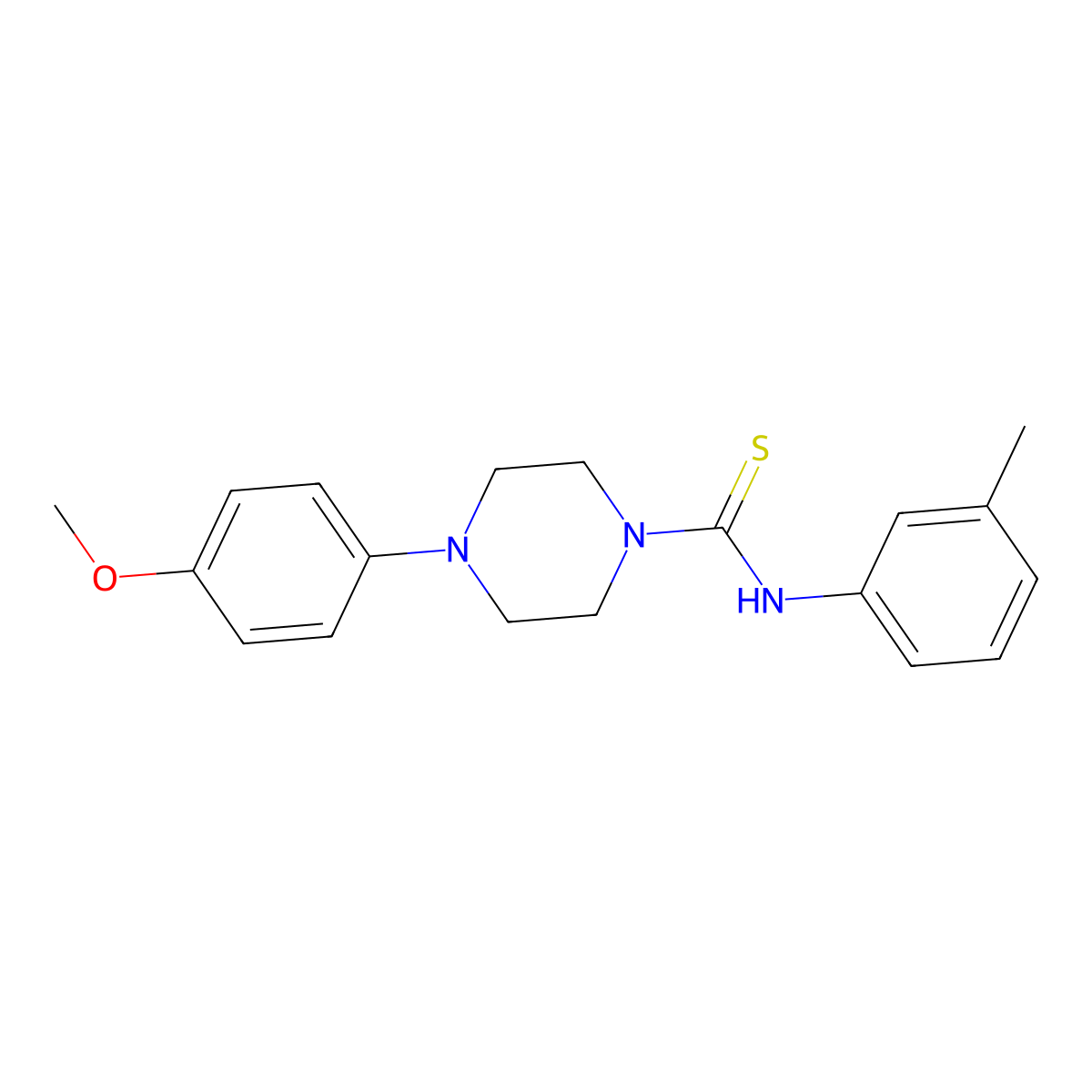 4-(4-methoxyphenyl)-N-(3-methylphenyl)piperazine-1-carbothioamide molecular structure, CAS 460993-16-2