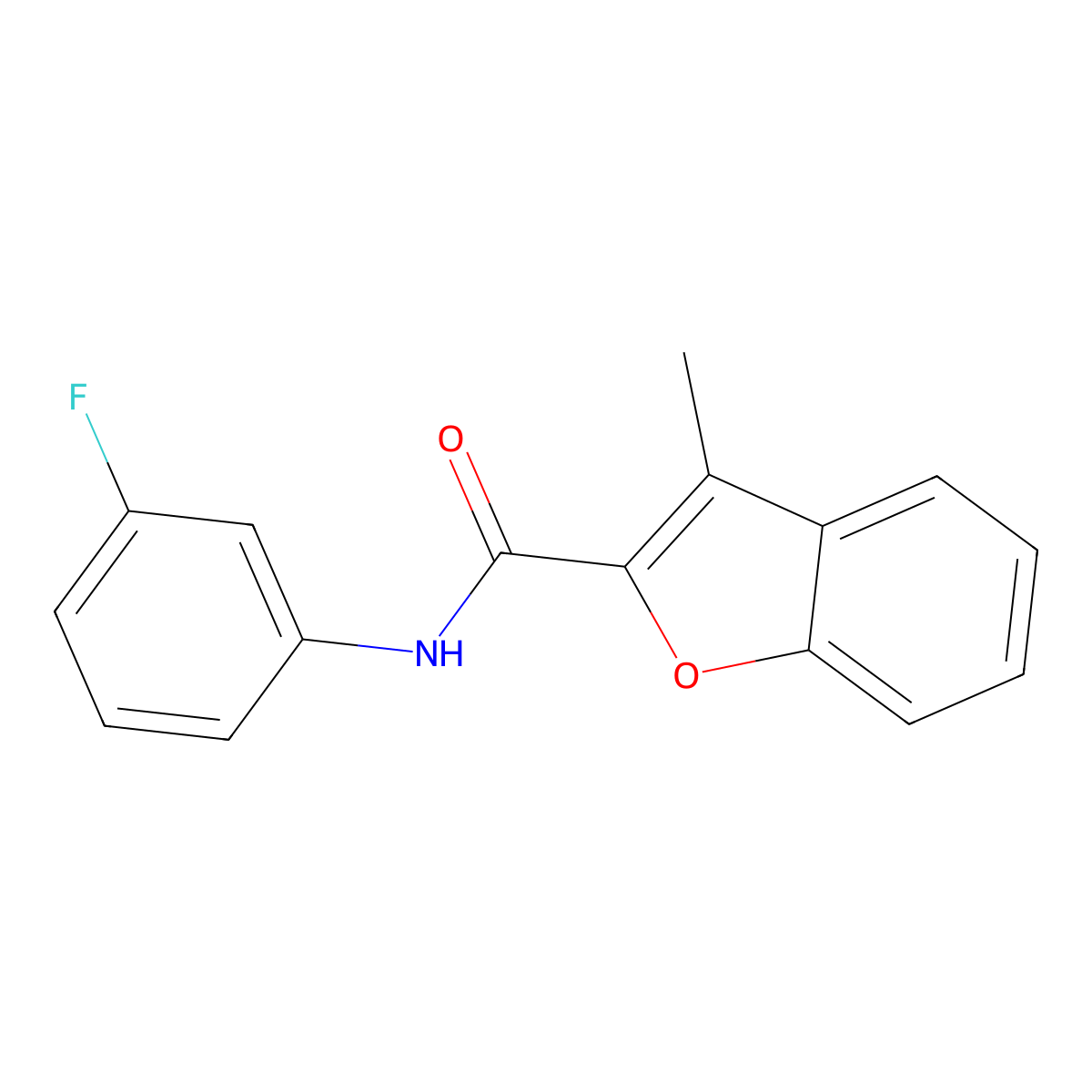 N-(3-fluorophenyl)-3-methyl-1-benzofuran-2-carboxamide molecular structure, CAS 460993-39-9