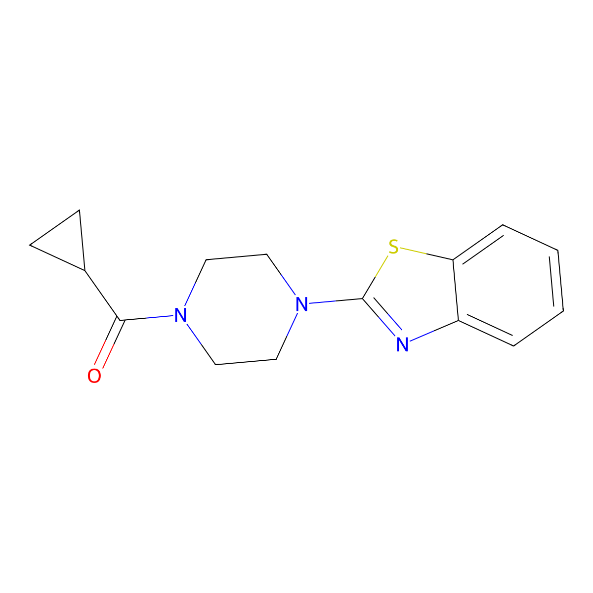 [4-(1,3-Benzothiazol-2-yl)piperazino](cyclopropyl)methanone molecular structure, CAS 460993-41-3
