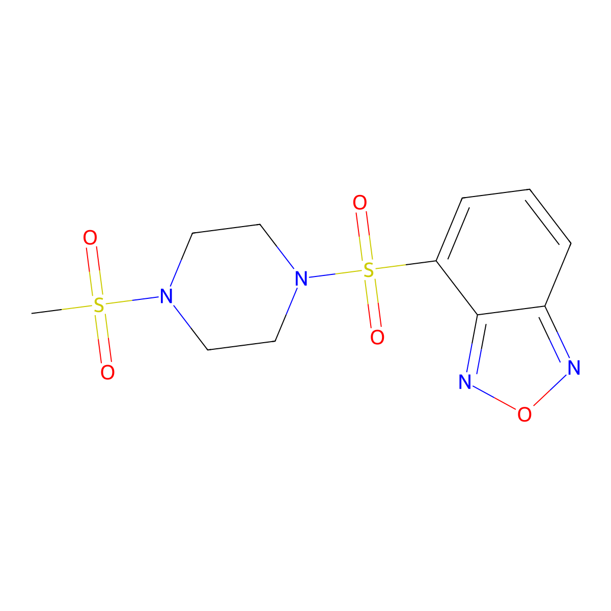 4-{[4-(Methylsulfonyl)piperazin-1-yl]sulfonyl}-2,1,3-benzoxadiazole molecular structure, CAS 460993-79-7