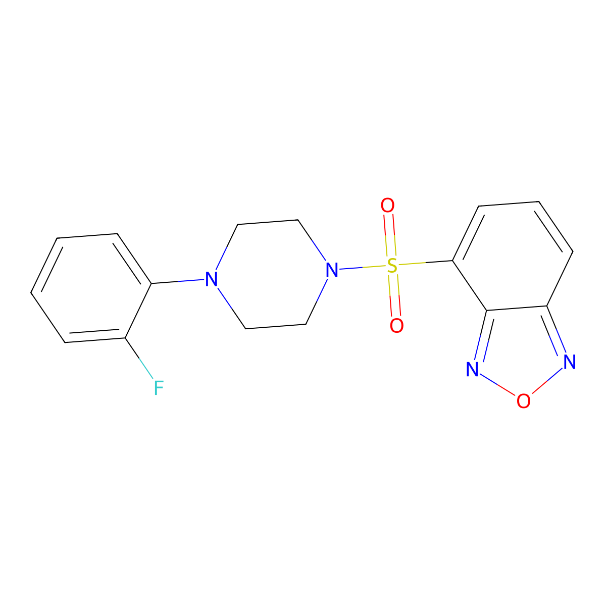 4-[4-(2-Fluorophenyl)piperazin-1-yl]sulfonyl-2,1,3-benzoxadiazole molecular structure, CAS 460993-81-1