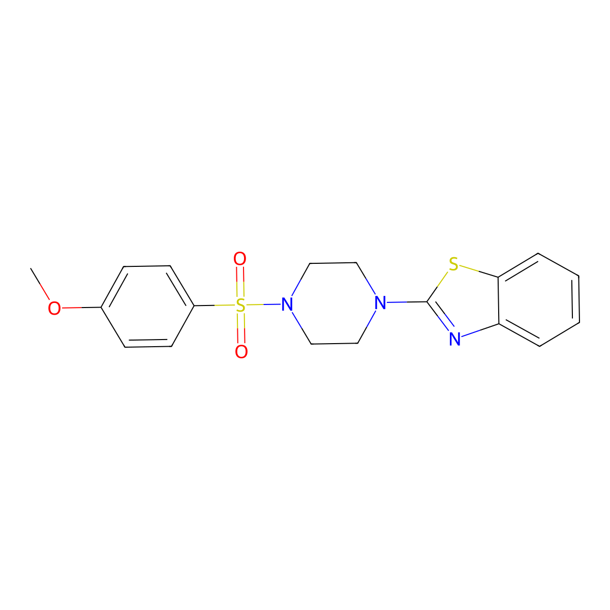 2-{4-[(4-Methoxyphenyl)sulfonyl]piperazino}-1,3-benzothiazole molecular structure, CAS 460994-76-7