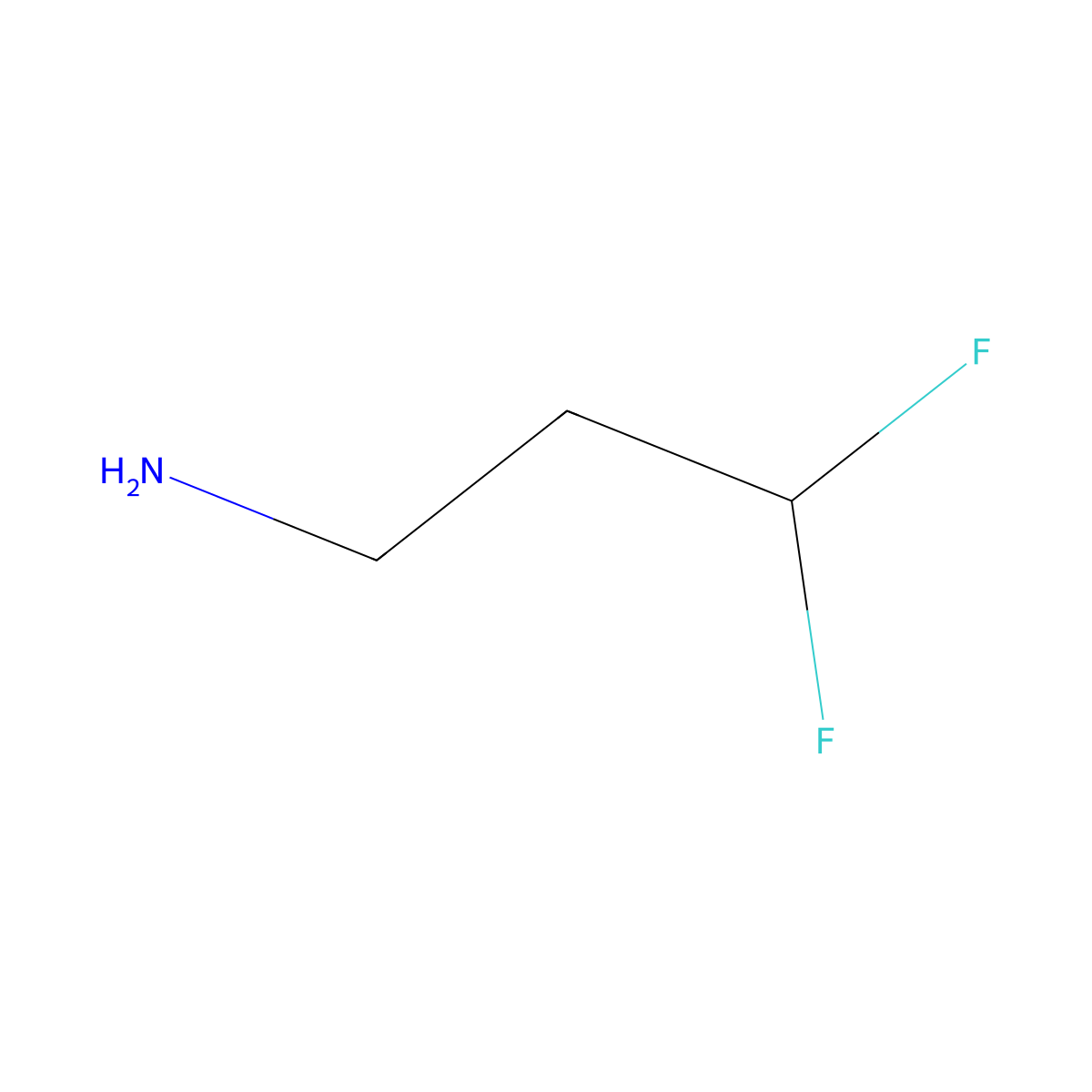 3,3-Difluoropropan-1-amine molecular structure, CAS 461-50-7