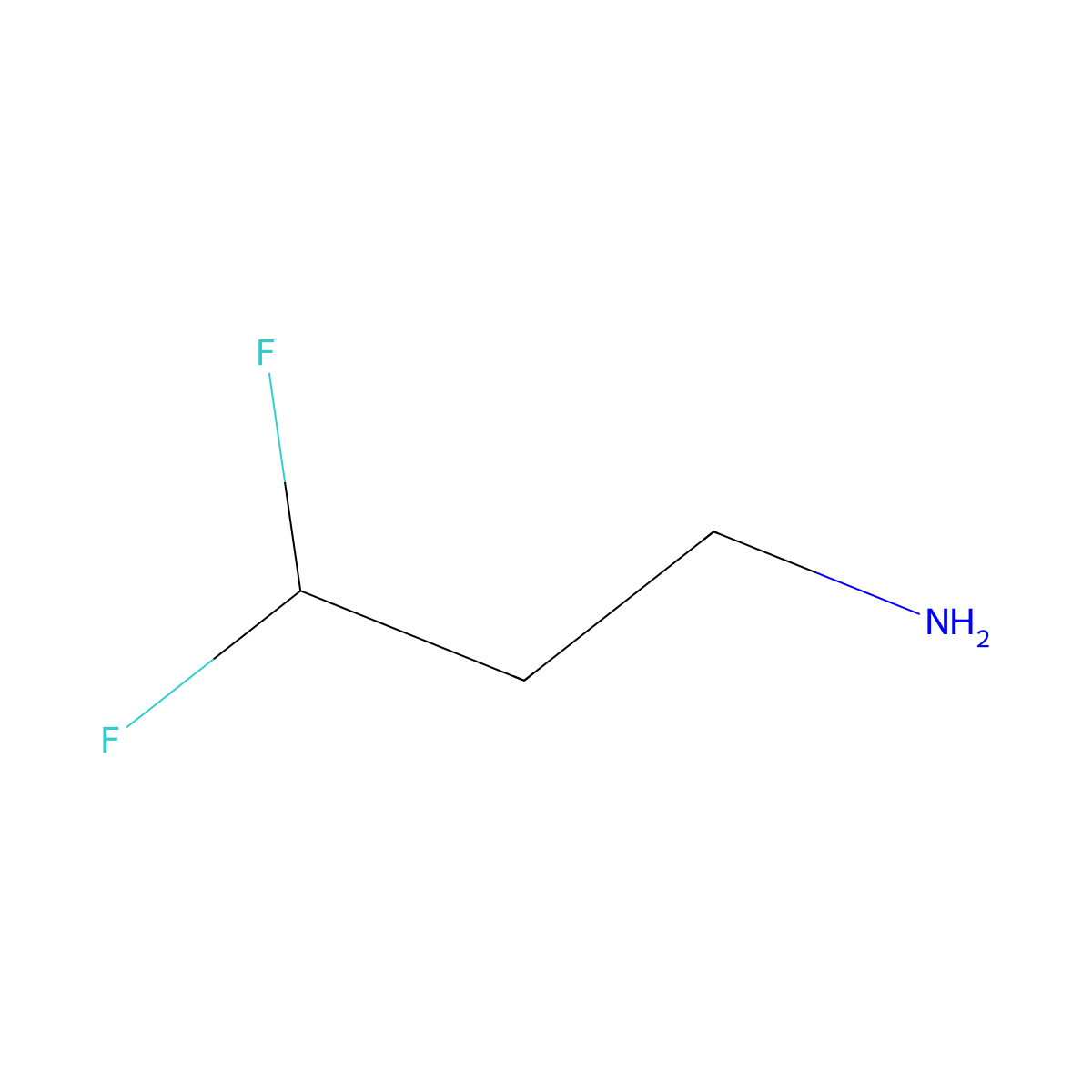 3,3-Difluoropropan-1-amine molecular structure, CAS 461-50-7