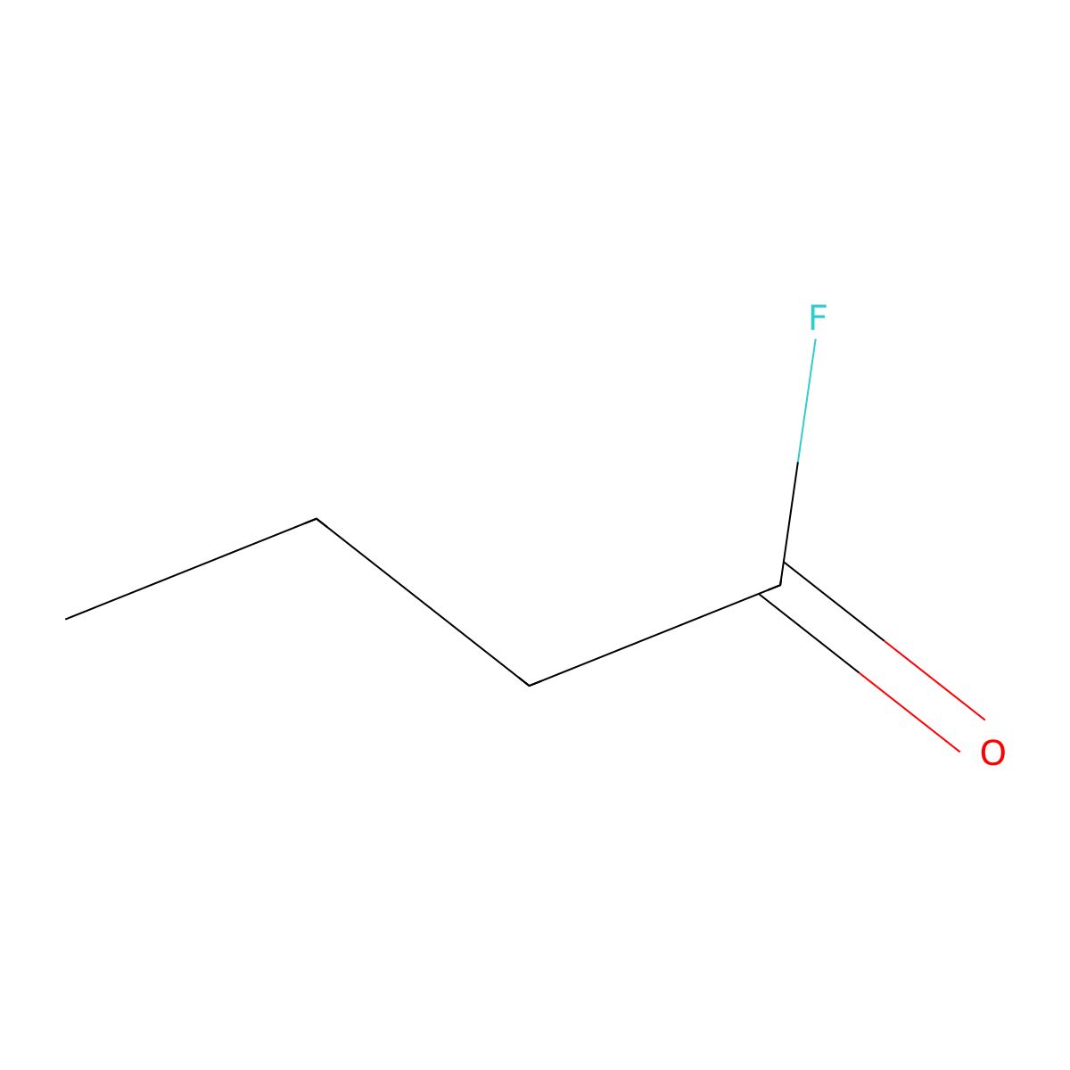 Butanoyl fluoride molecular structure, CAS 461-53-0